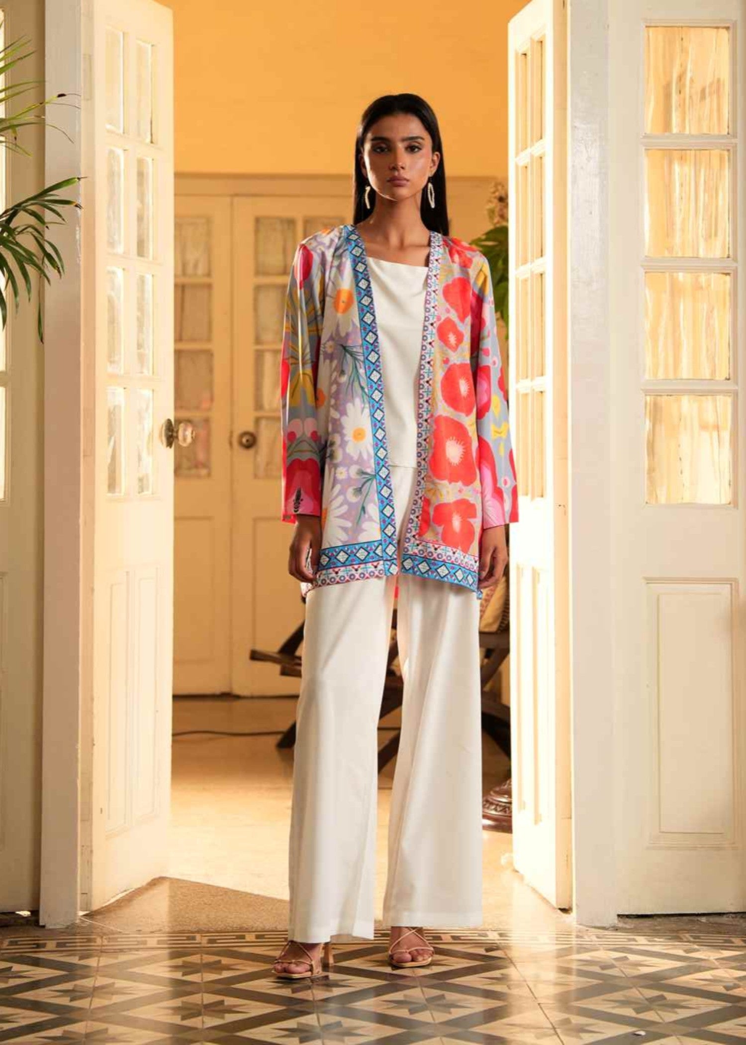 crepe Gown in Multi