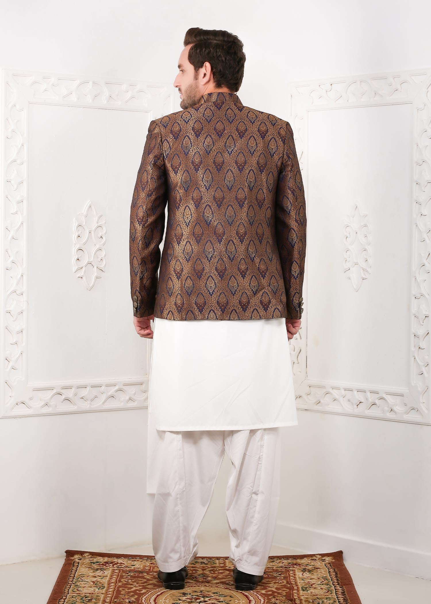 banarsi silk Prince Coat in Multi