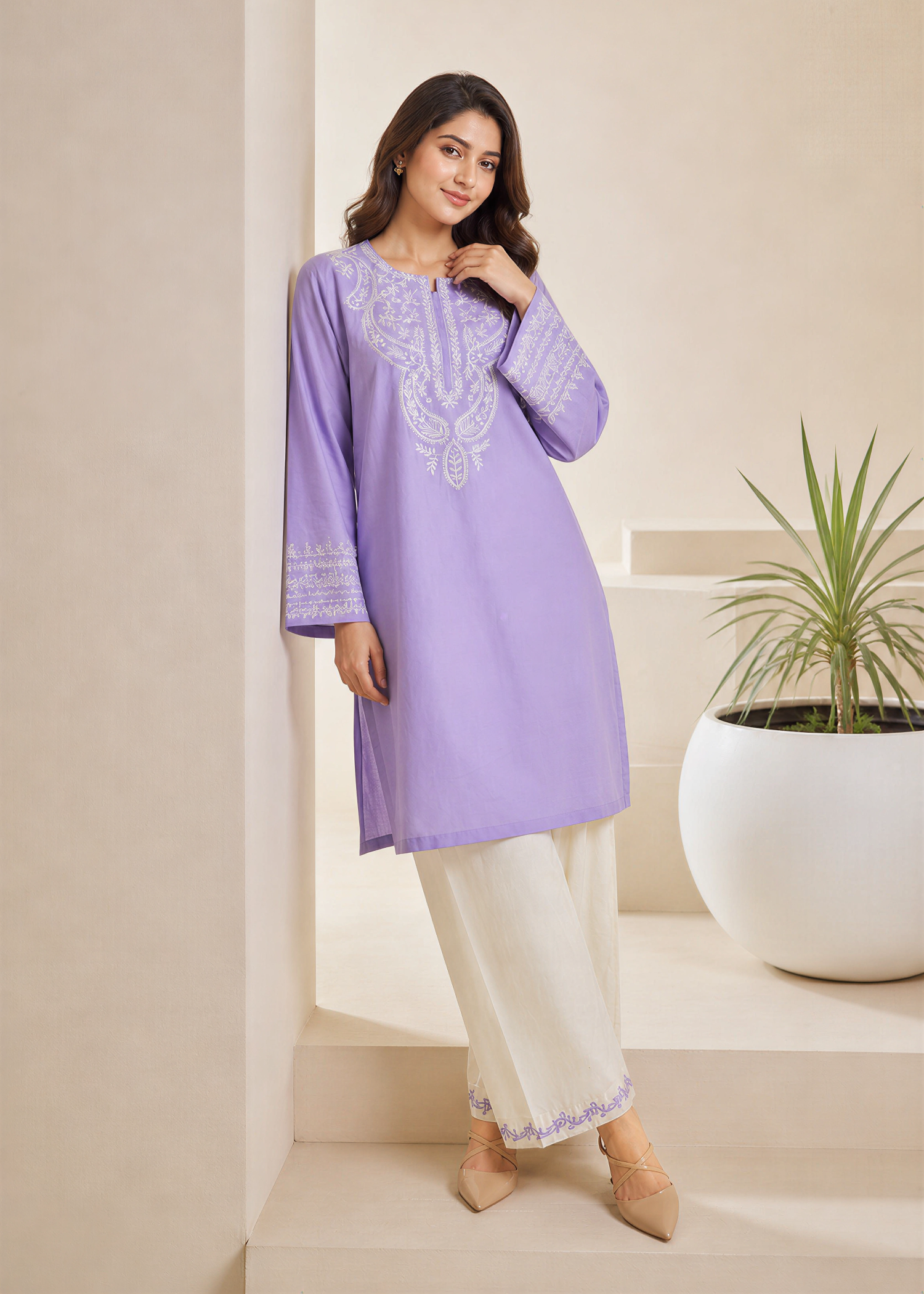 lawn Kurta Set in Lupine