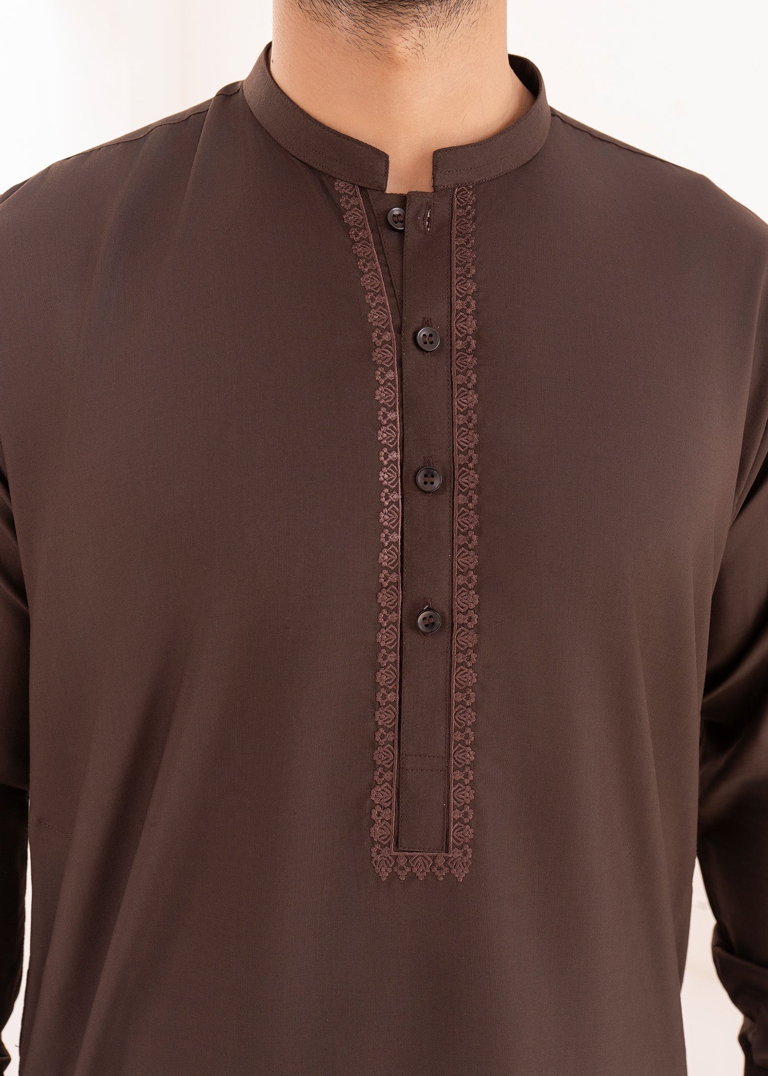wash & wear Shalwar Kameez in Bistre brown
