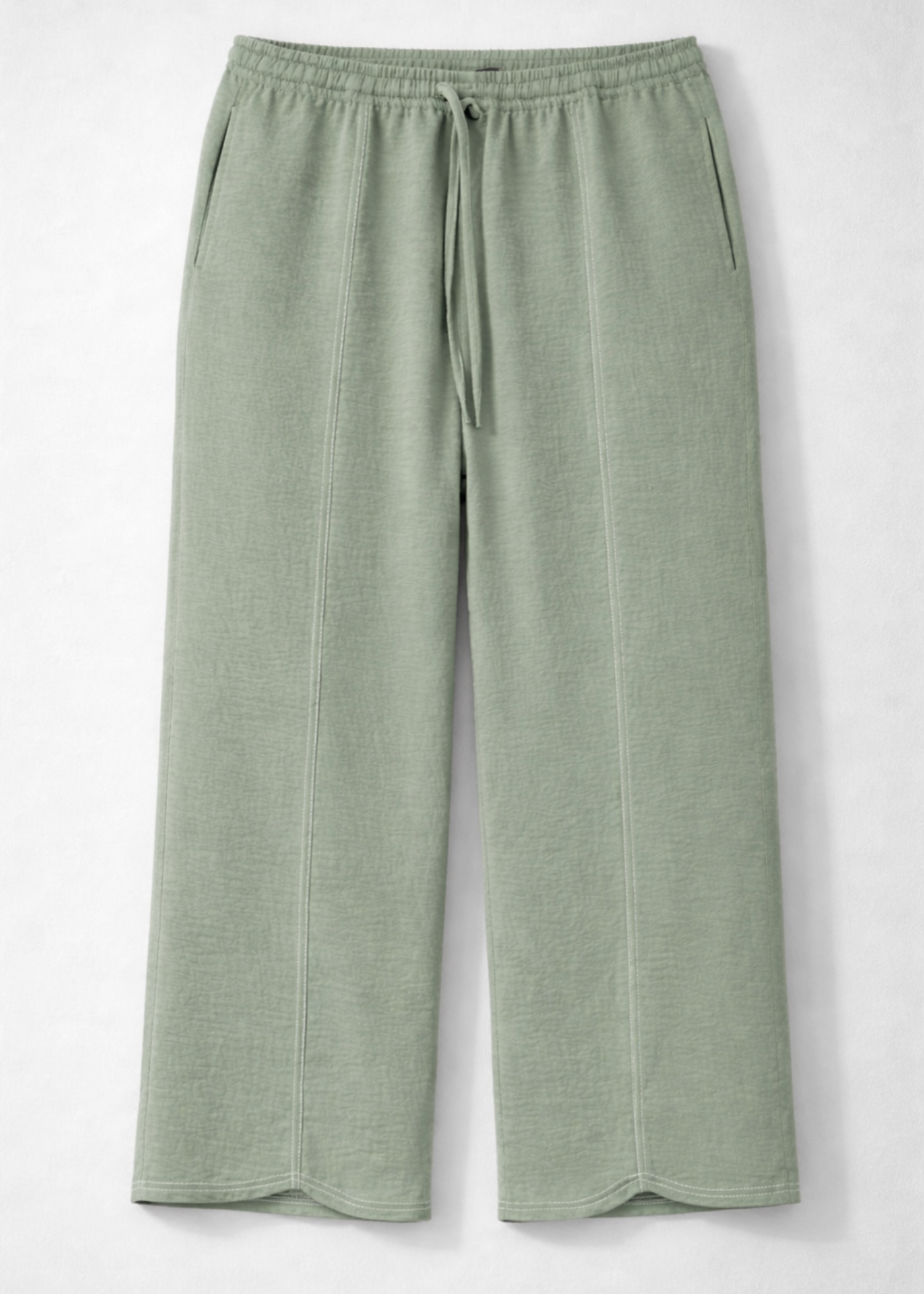 seersucker Trousers in Olive green