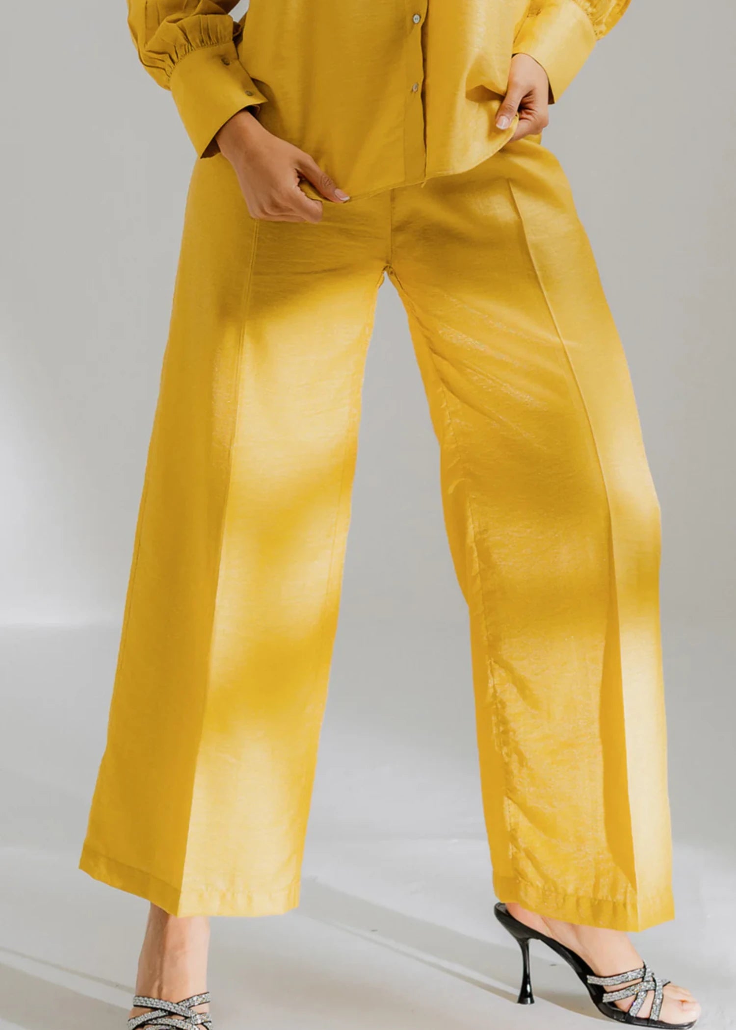 polyester Trousers in Yellow