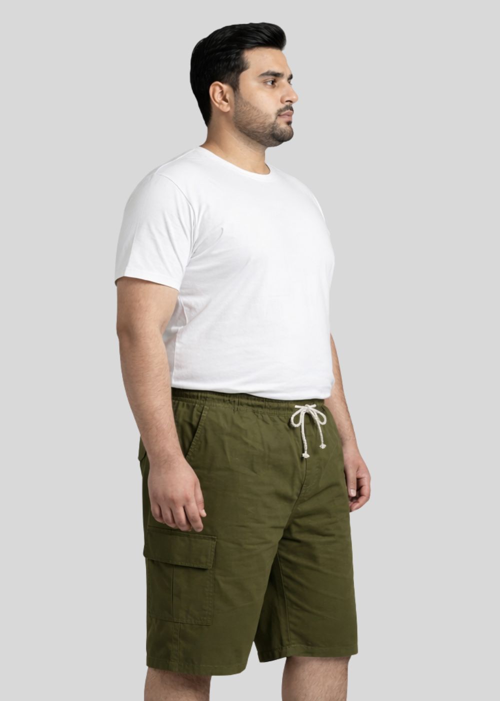 cotton Shorts in Olive green