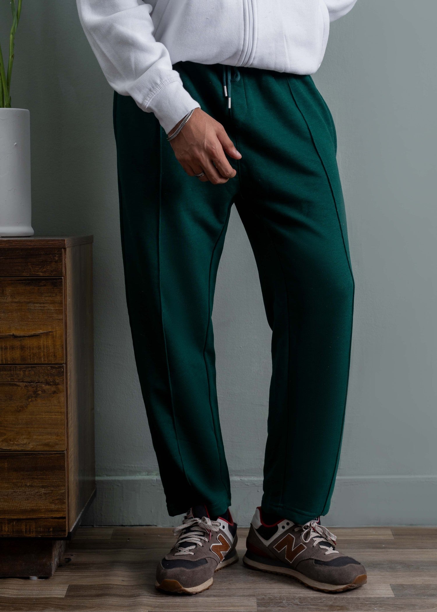 terry Trousers in Forest green