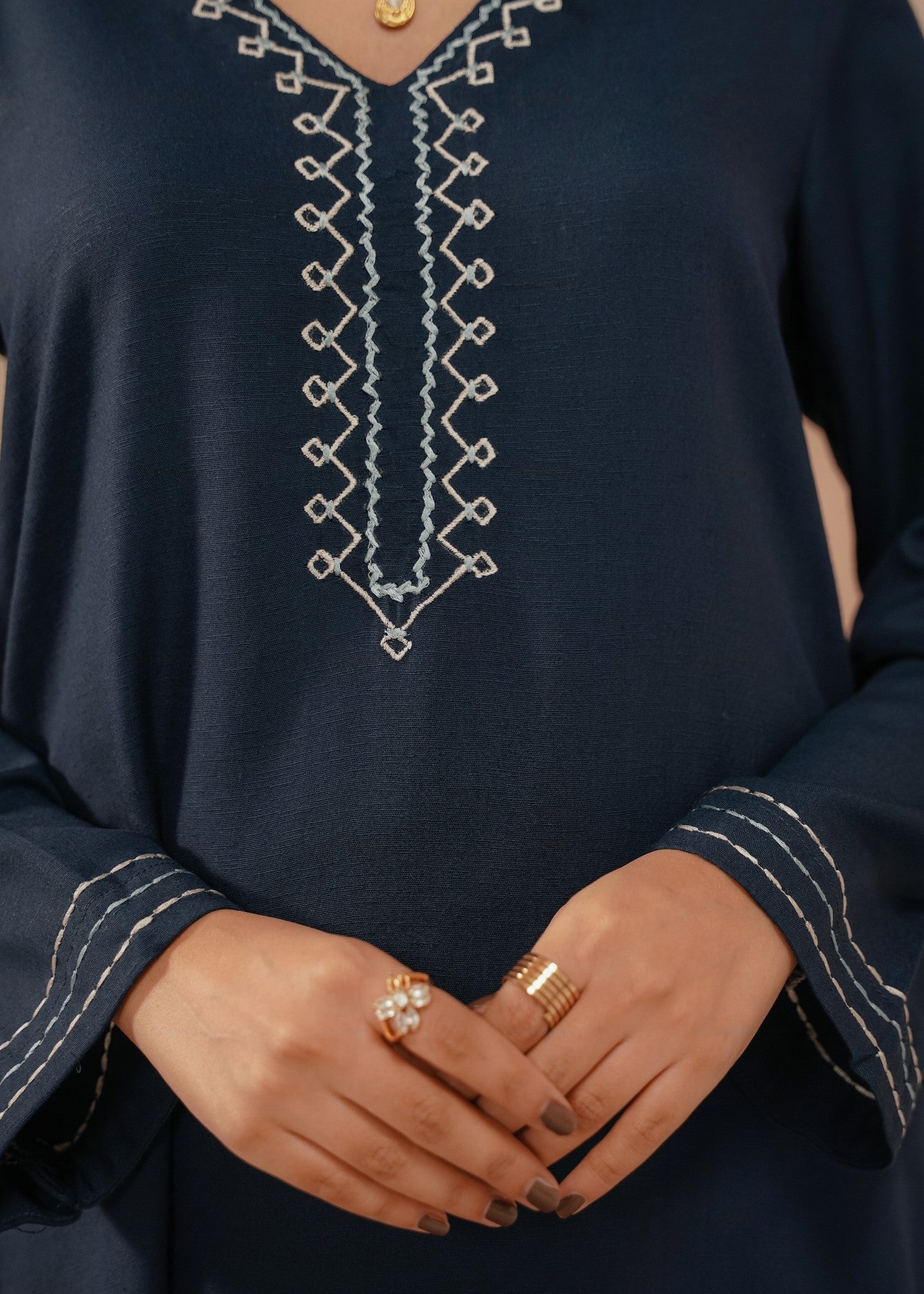 silk karandi Co Ord Sets in Navy blue