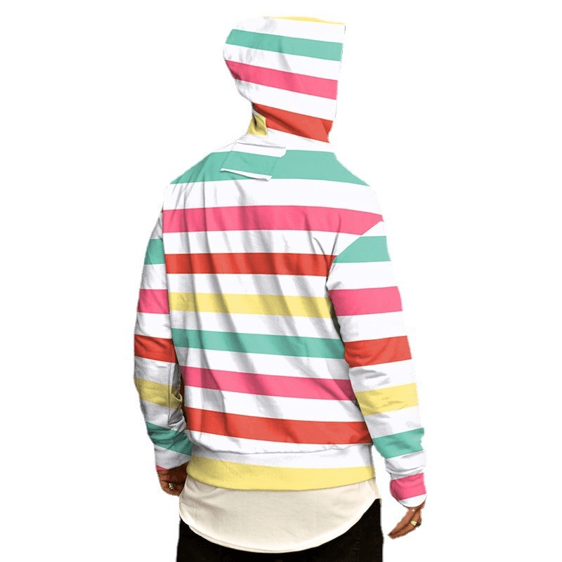 Loose Printed Casual Fleece Hooded Jacket