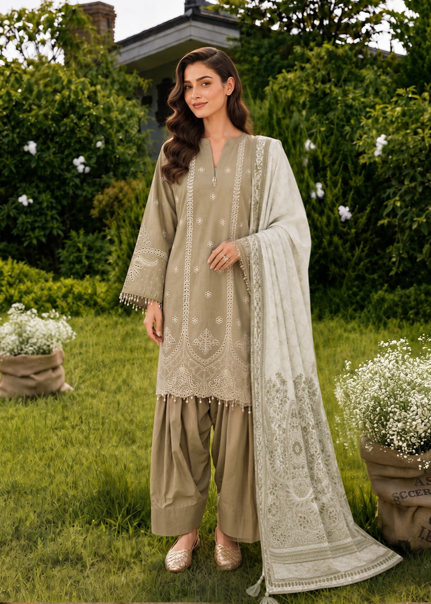 cotton Unstitched in Sage green