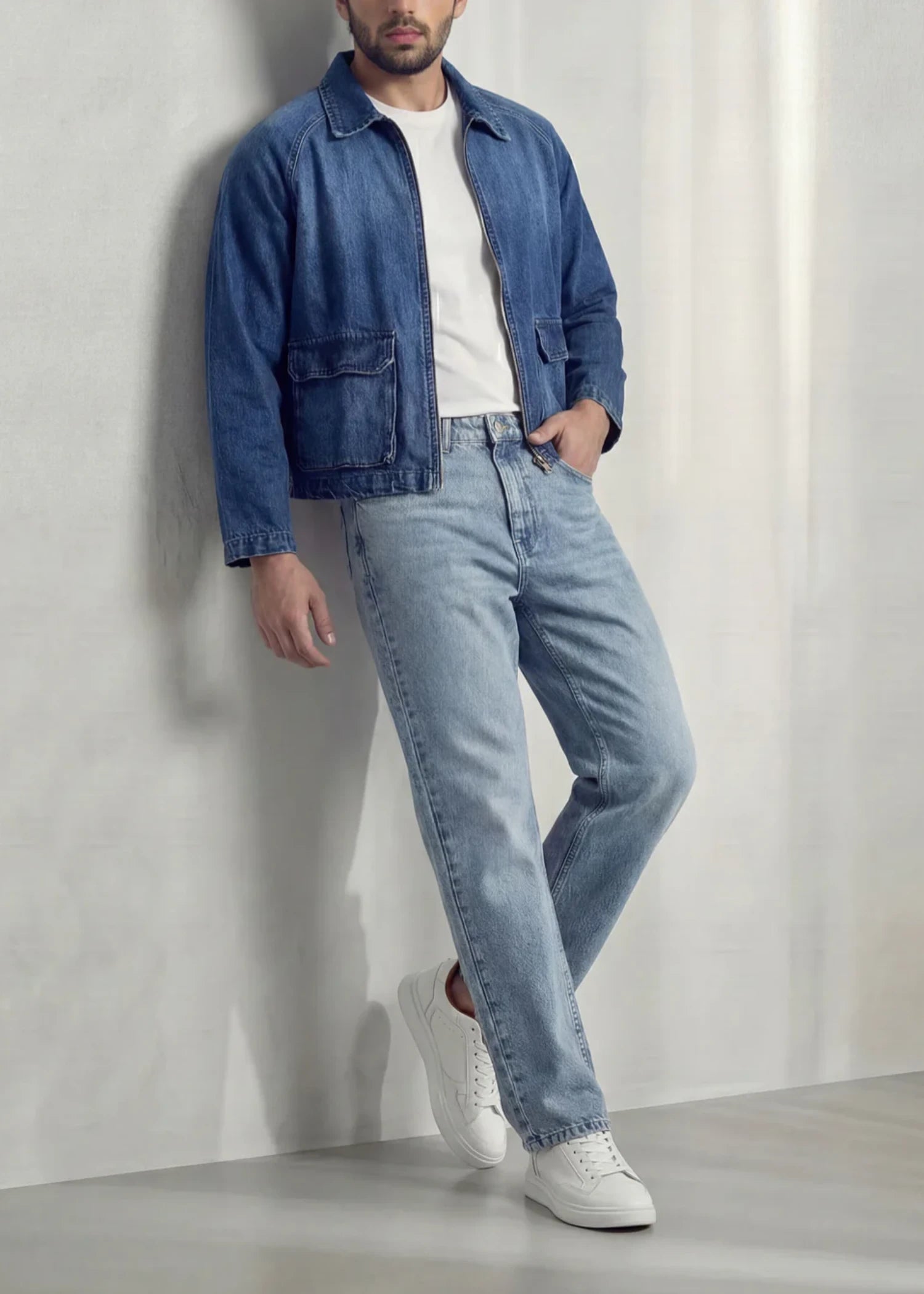 cotton Jeans in Sky blue