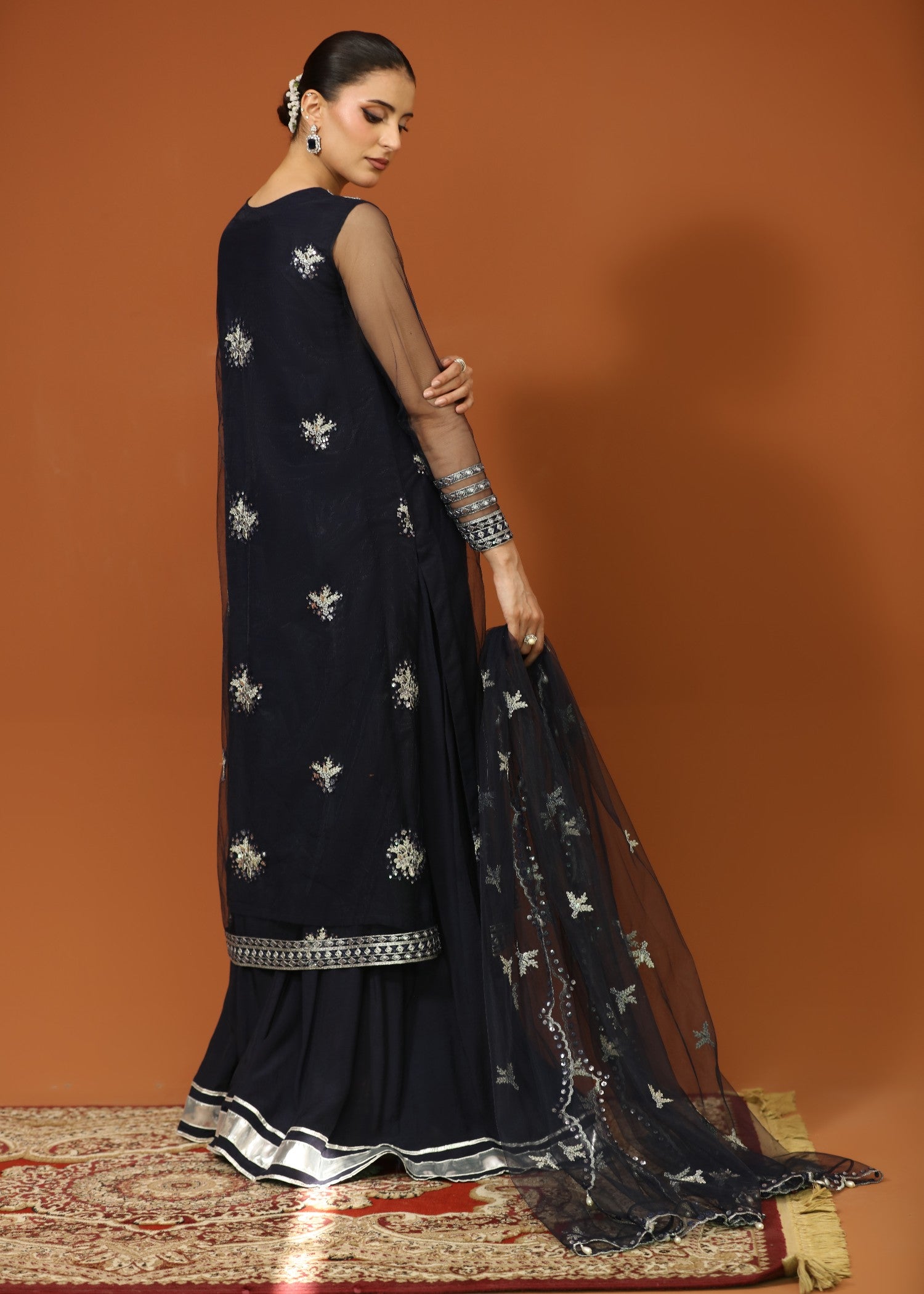 net Sharara in Midnight blue