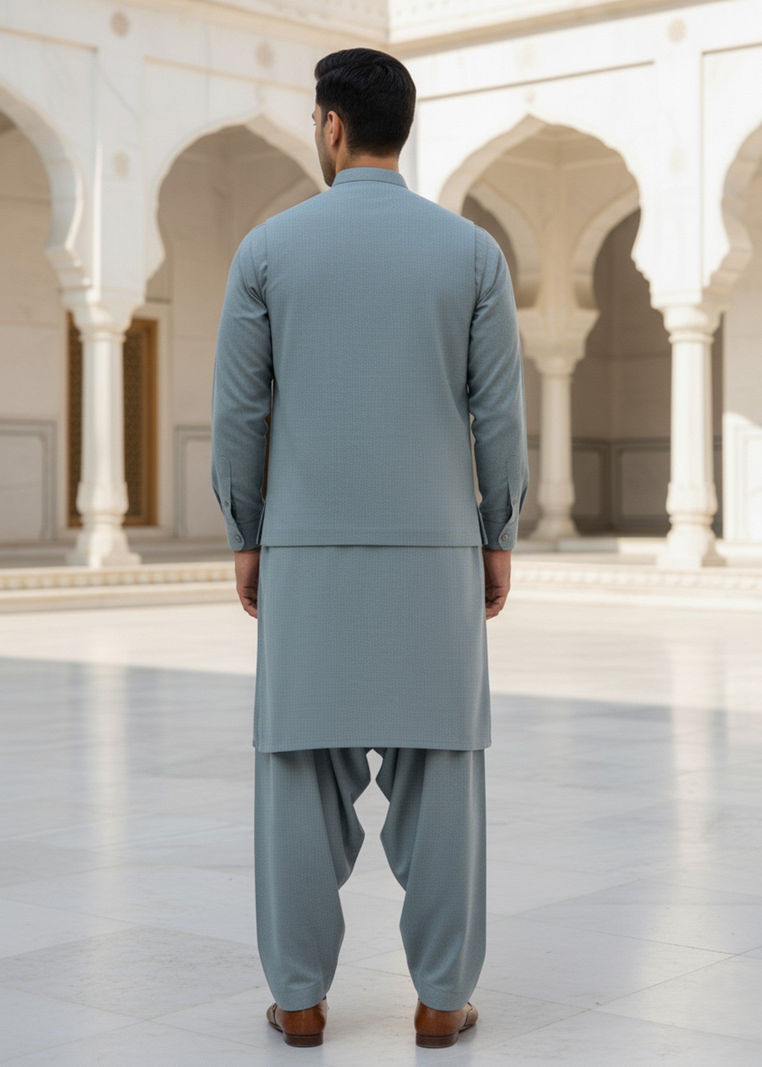 wash & wear Waistcoat in Pastel green