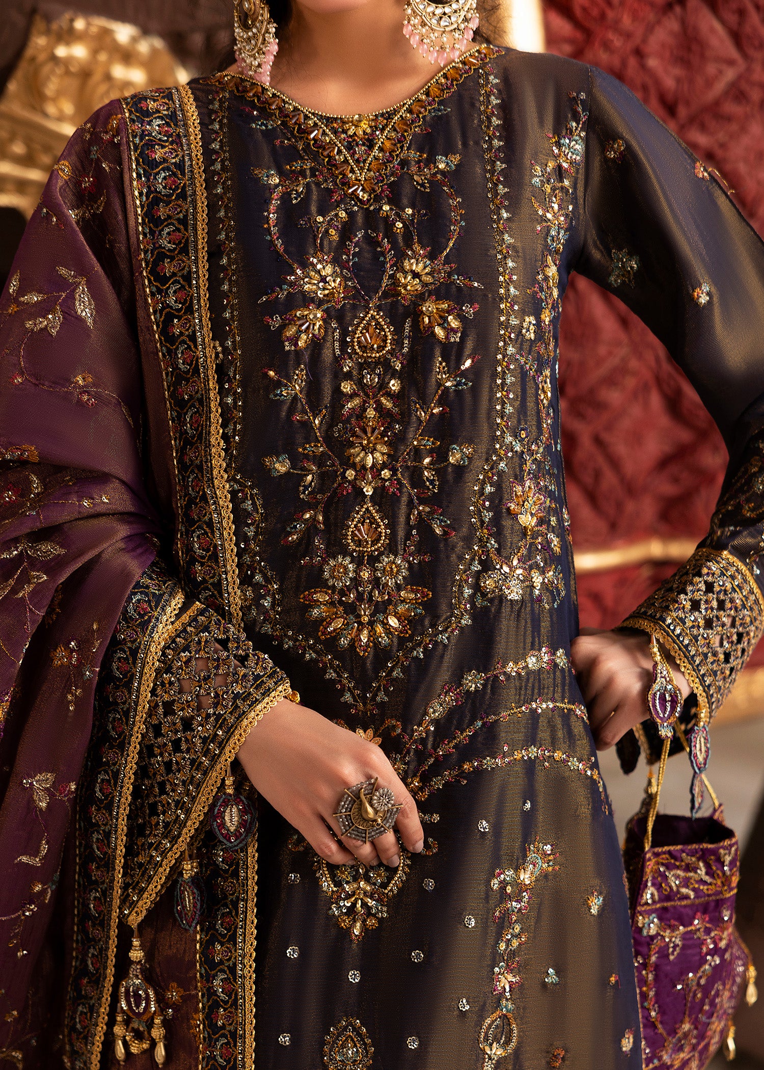 masuri Lehenga in Navy blue