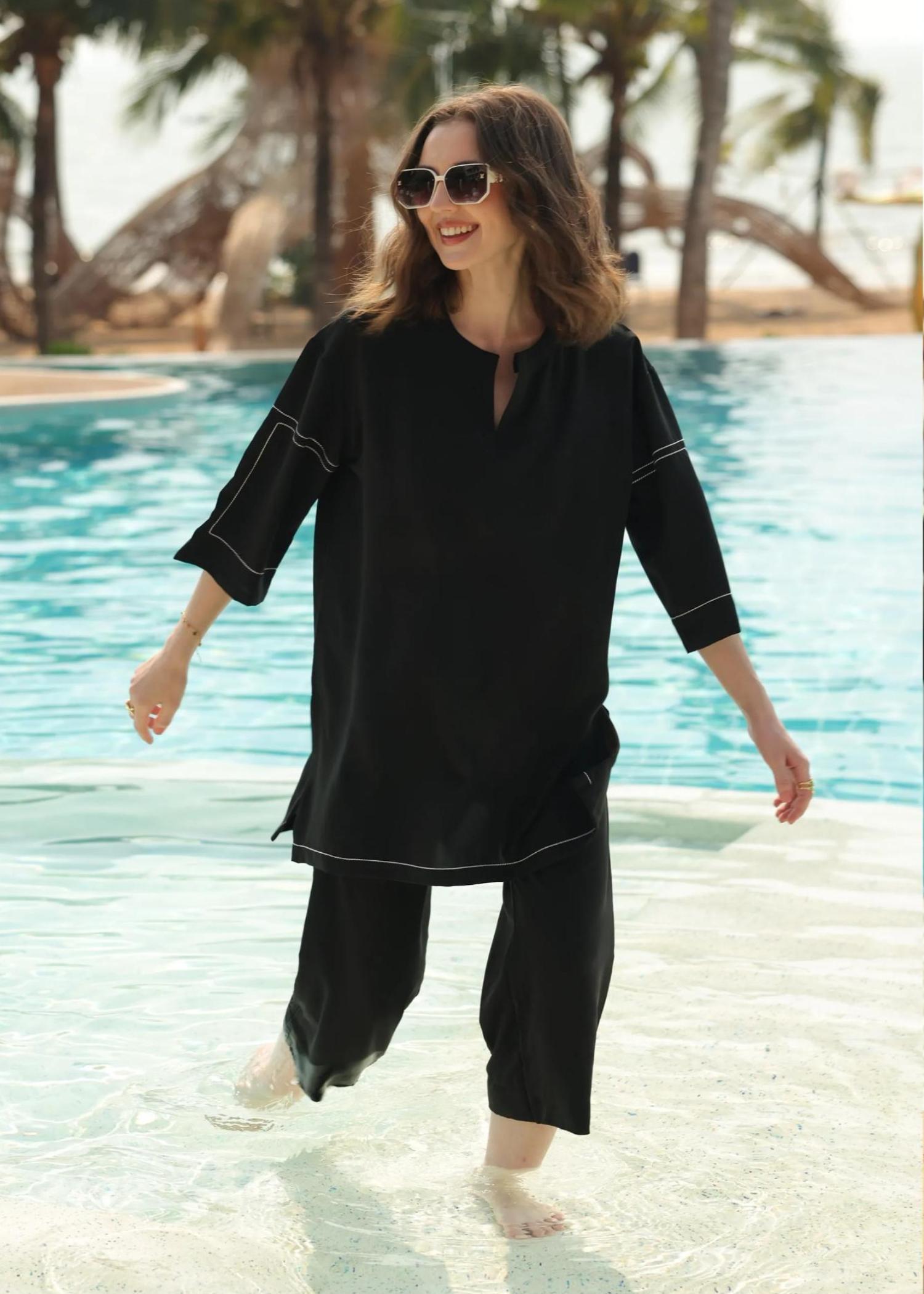 polycotton Co Ord Sets in Black