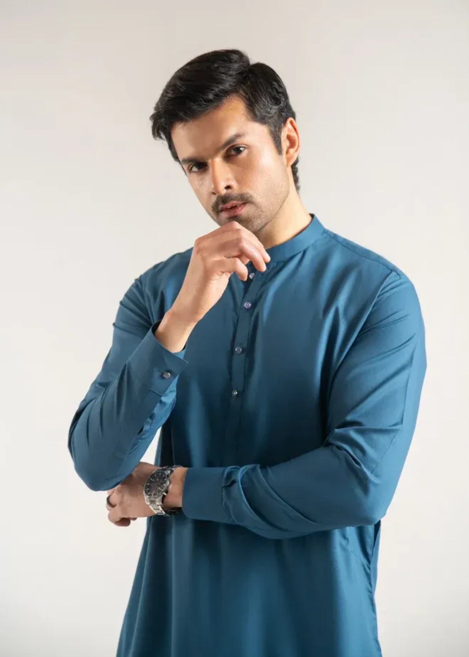 wash & wear Shalwar Kameez in Bondi blue