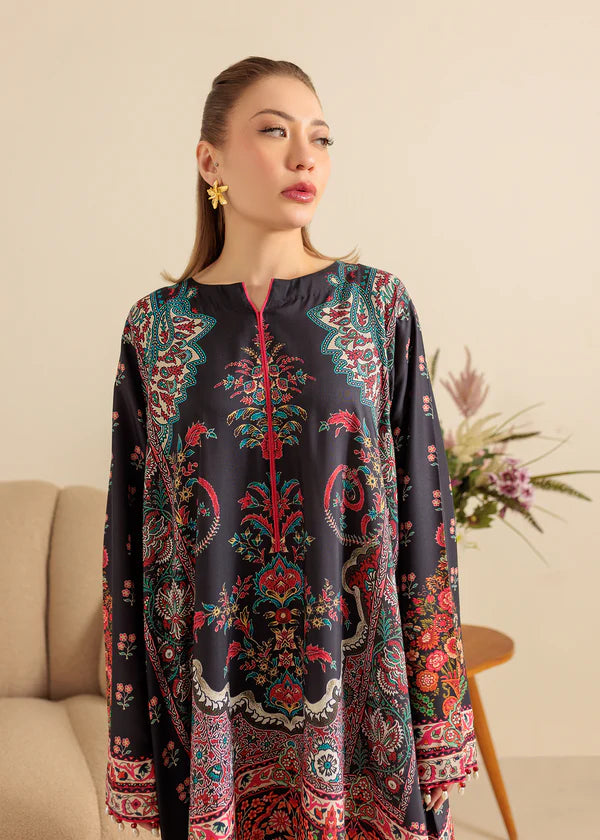 lawn Short Frock in Black