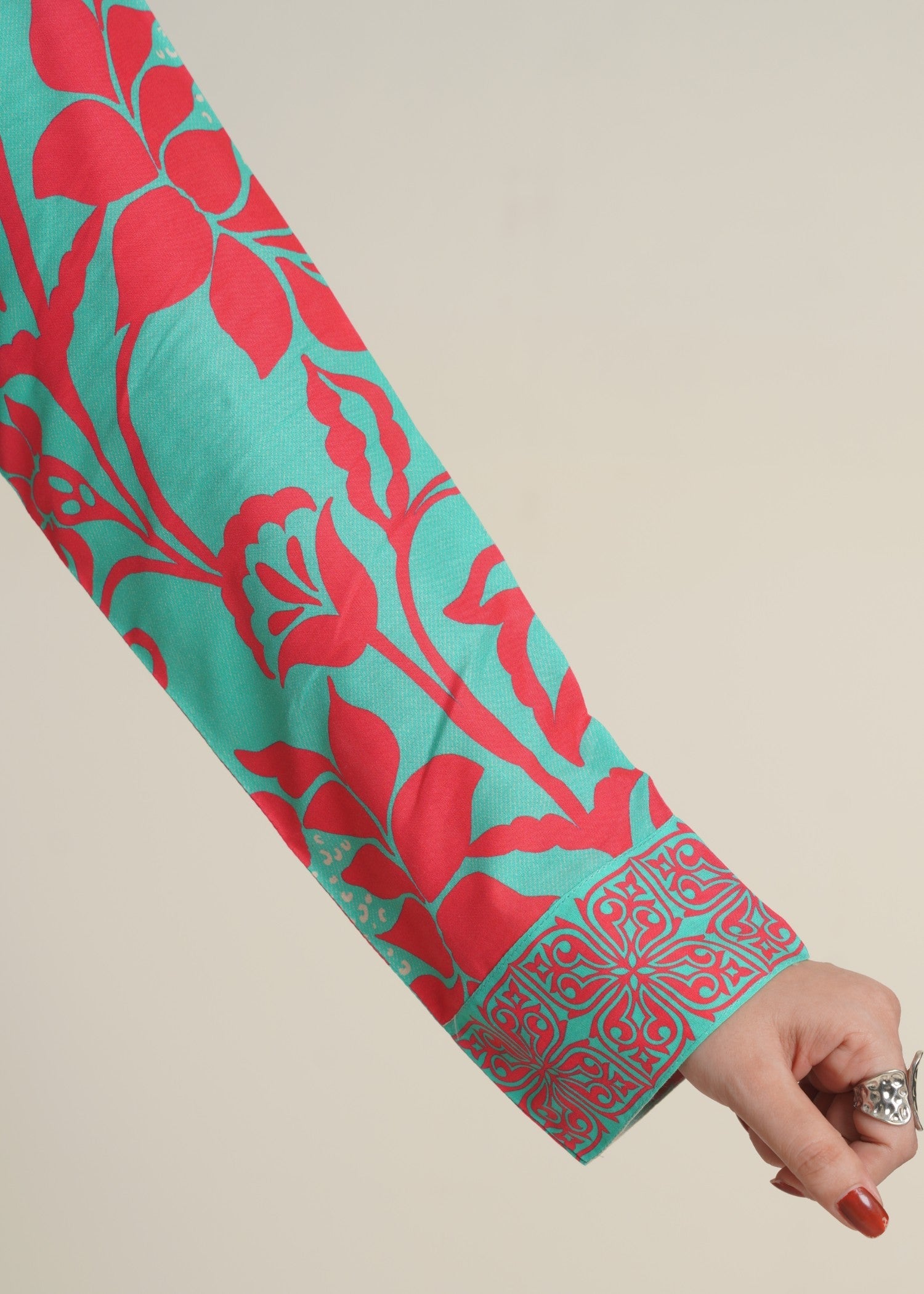 linen Unstitched in Dark cyan