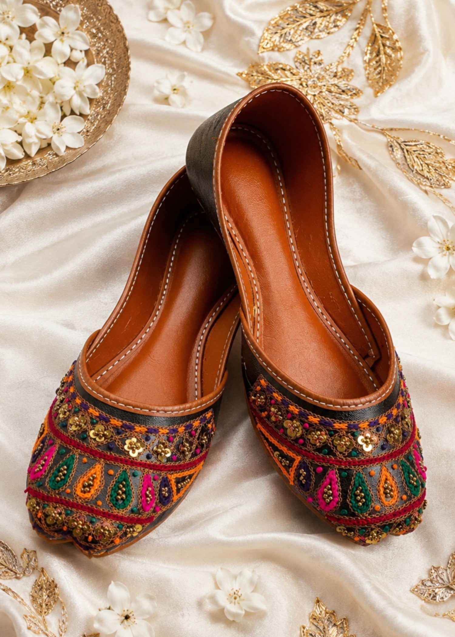 Khussa in Multi by - High Quality Women Khussa LZM8720