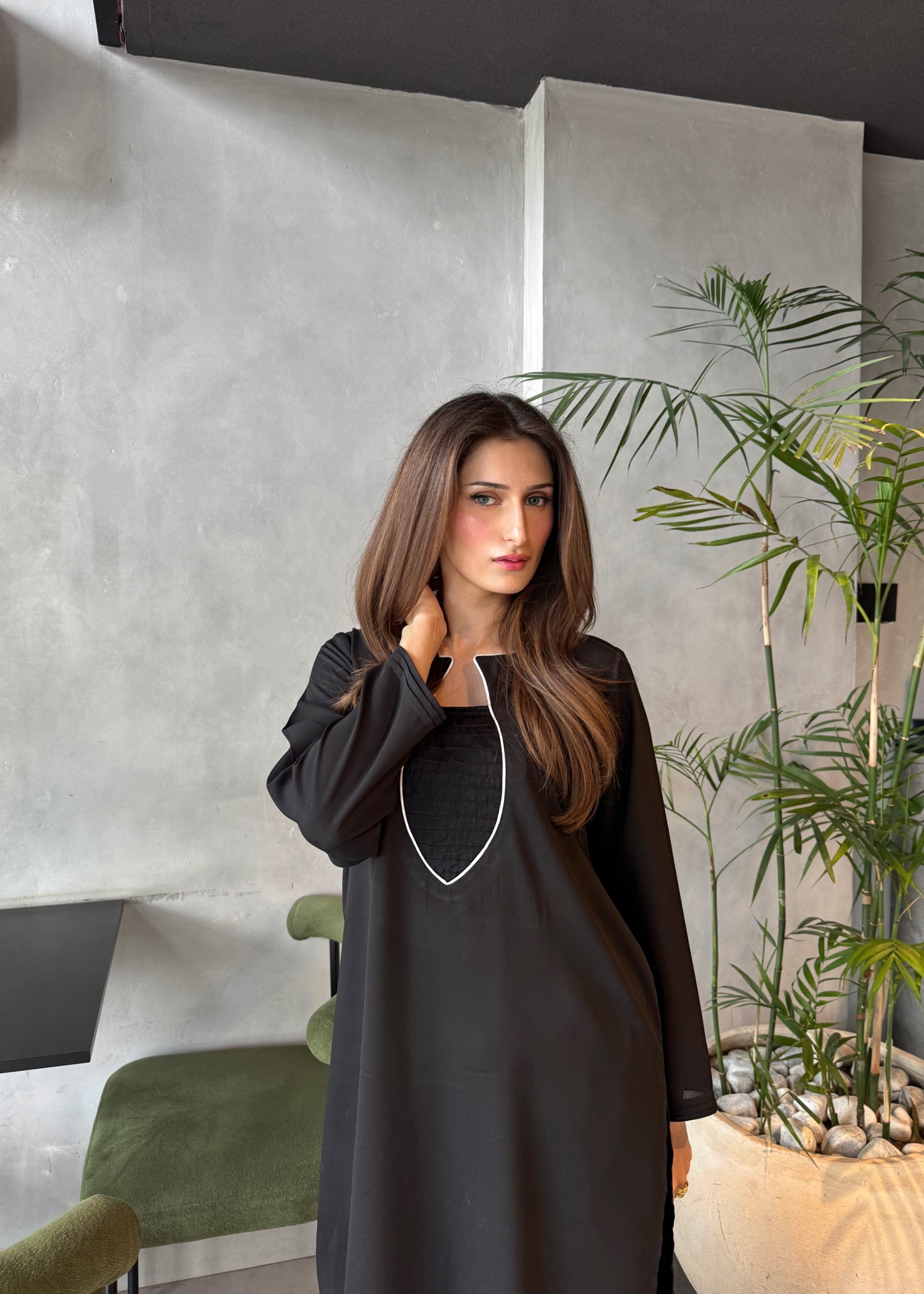 crepe georgette Kurta Set in Black
