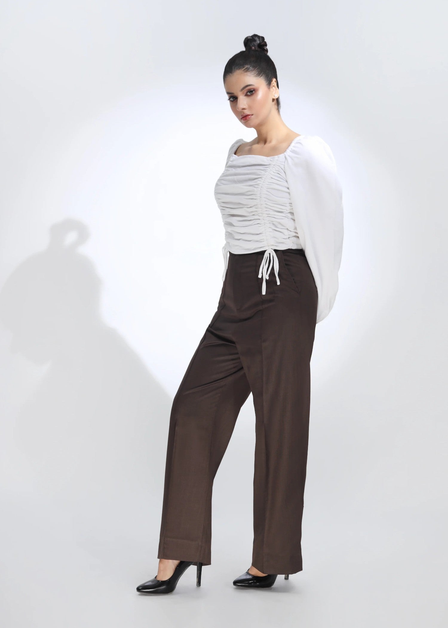 polycotton Pants in Chocolate brown