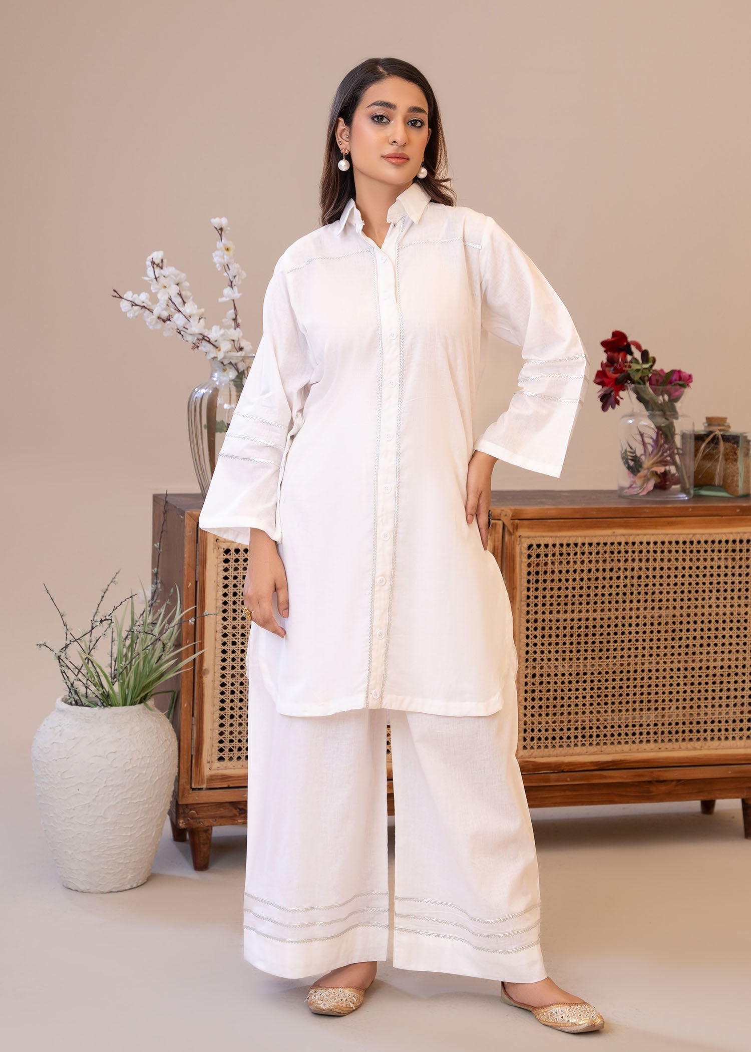 cotton Co Ord Sets in Off-white