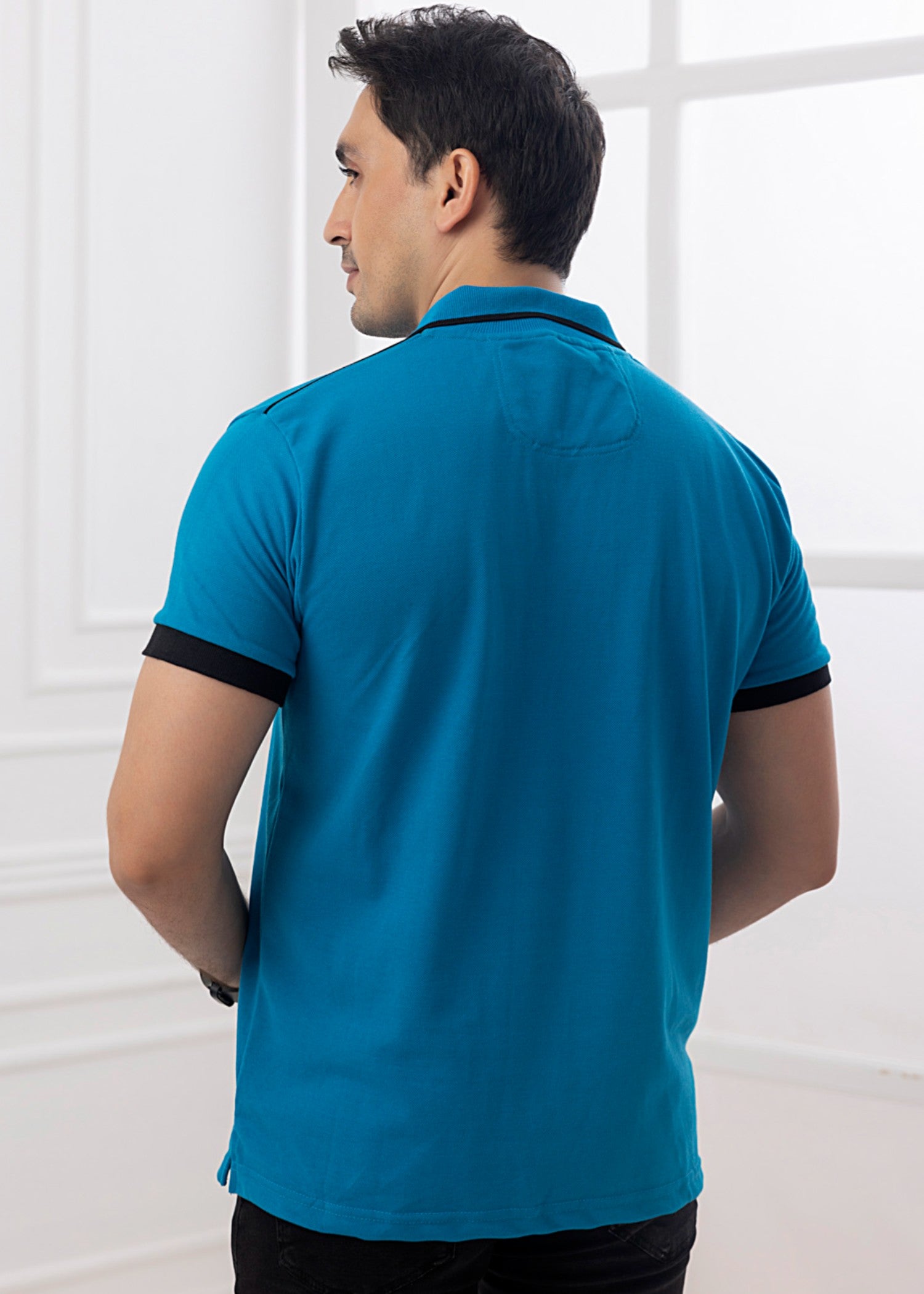 cotton pique Polo Shirt in Bondi blue