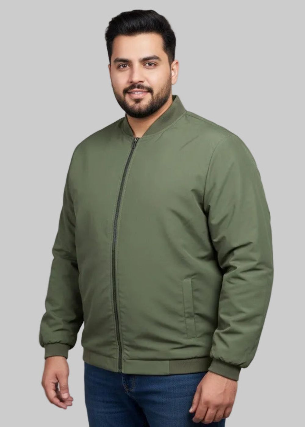 polyester Jacket in Olive green