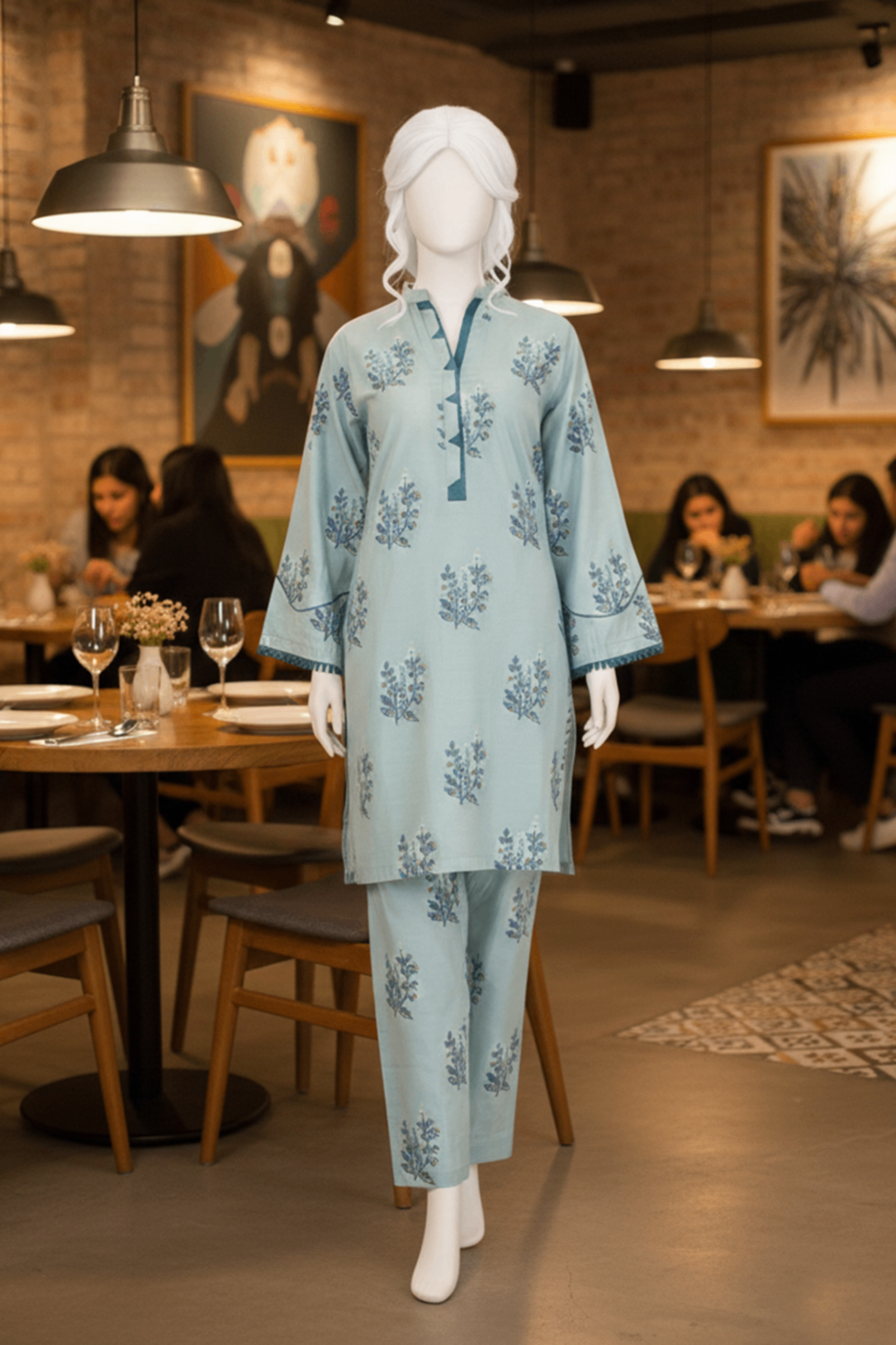 viscose Co Ord Sets in Light blue