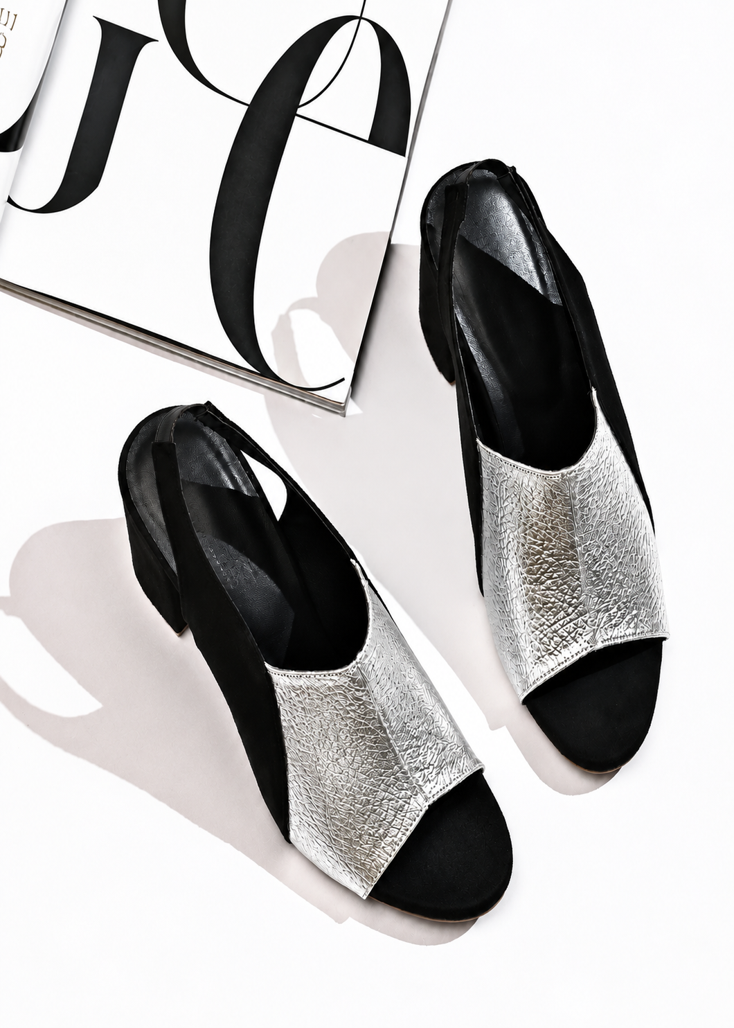Heels in Silver, black by - High Quality Women Heels SYS0153