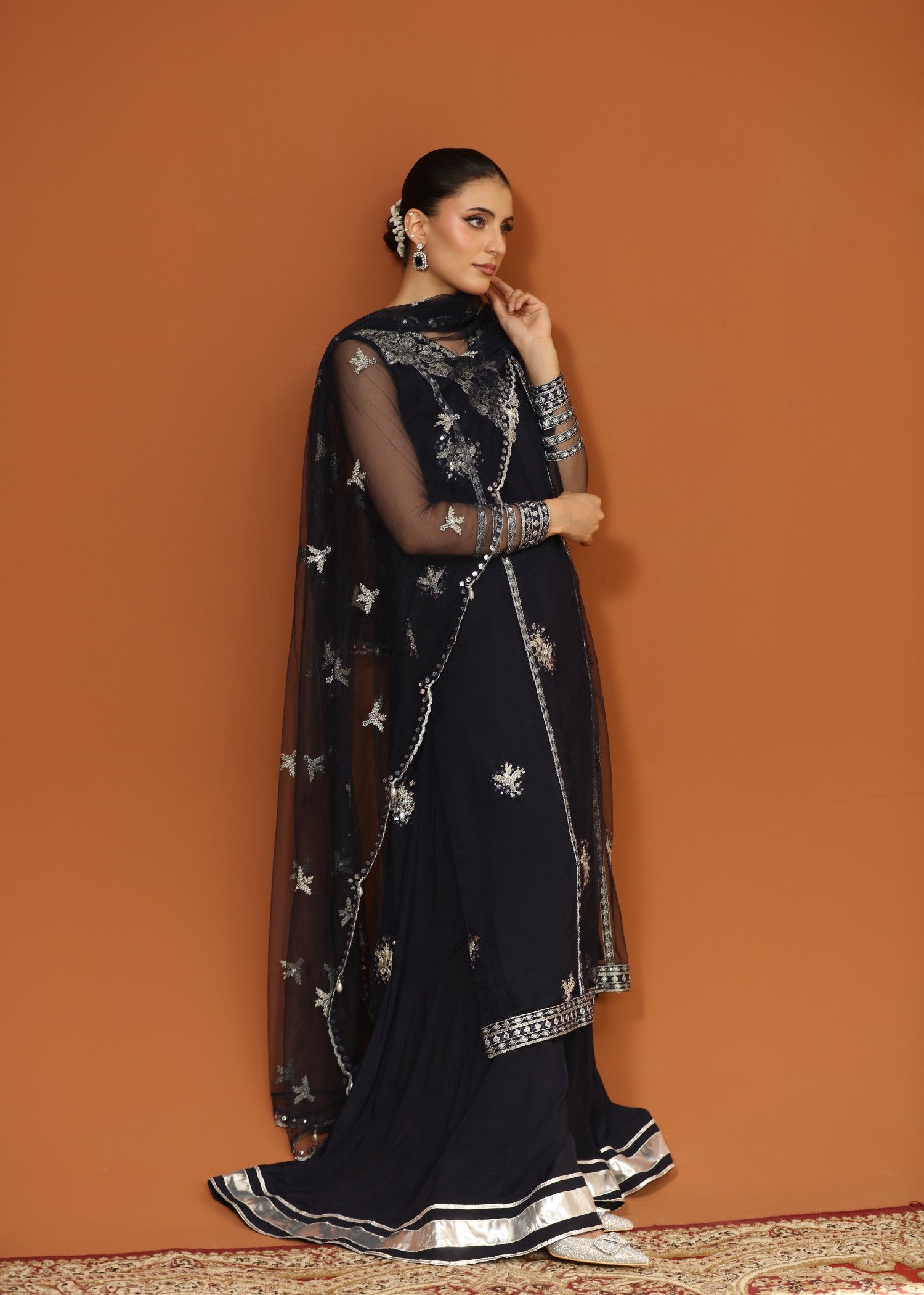 net Sharara in Midnight blue