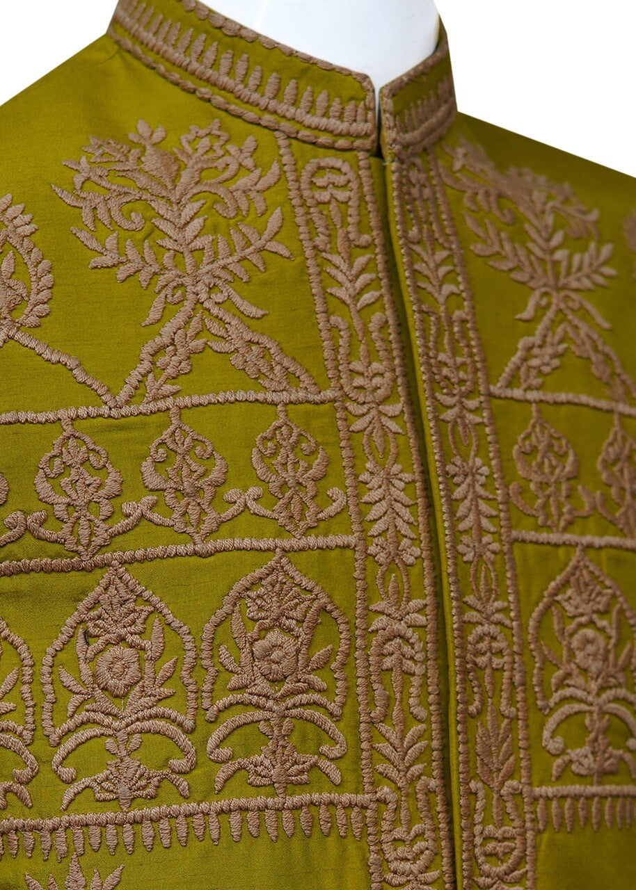 silk Waistcoat in Green