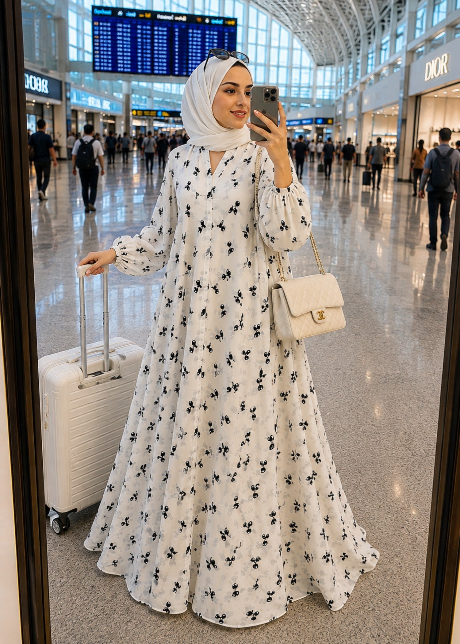 georgette Abaya in Ivory