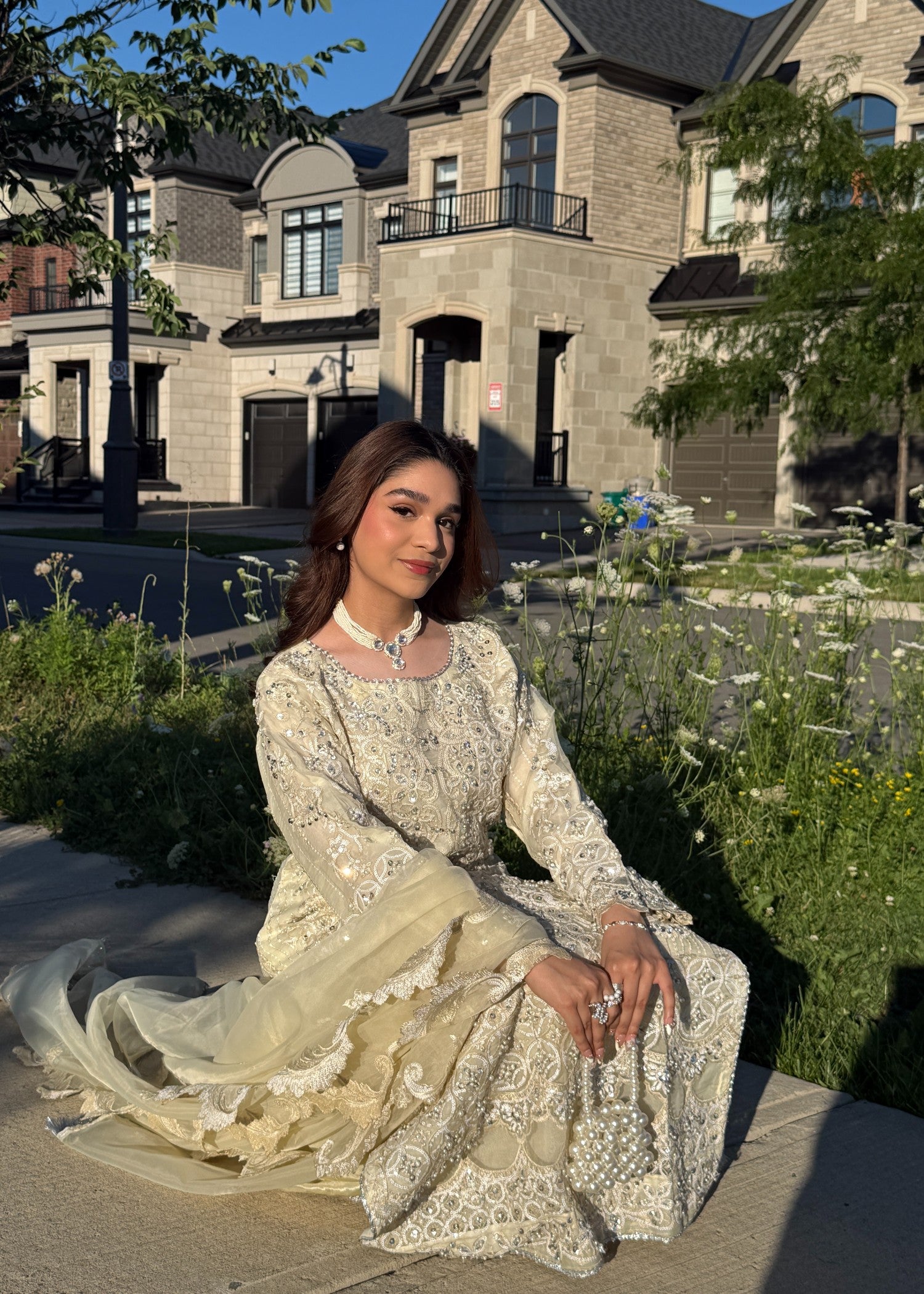 organza Sharara in Buttercream