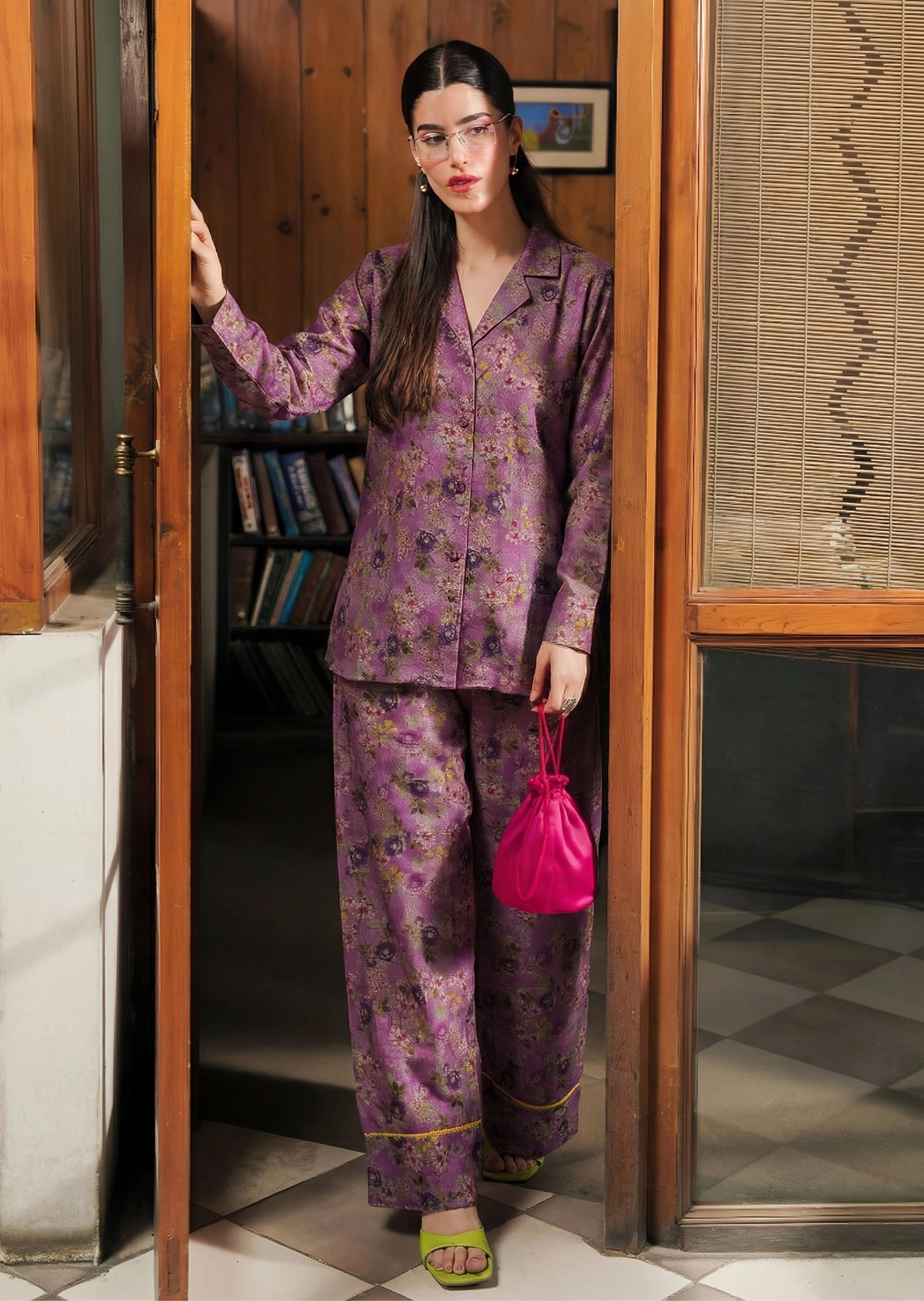 dhanak Co Ord Sets in Purple