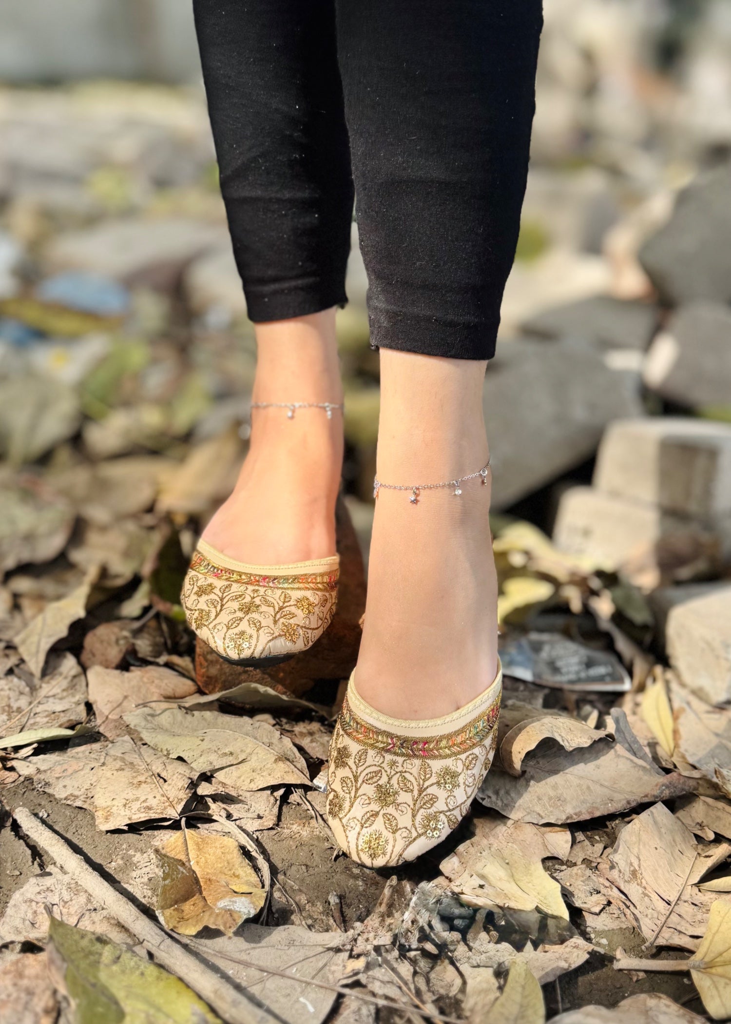 Khussa in Beige by - High Quality Women Khussa OVS4180