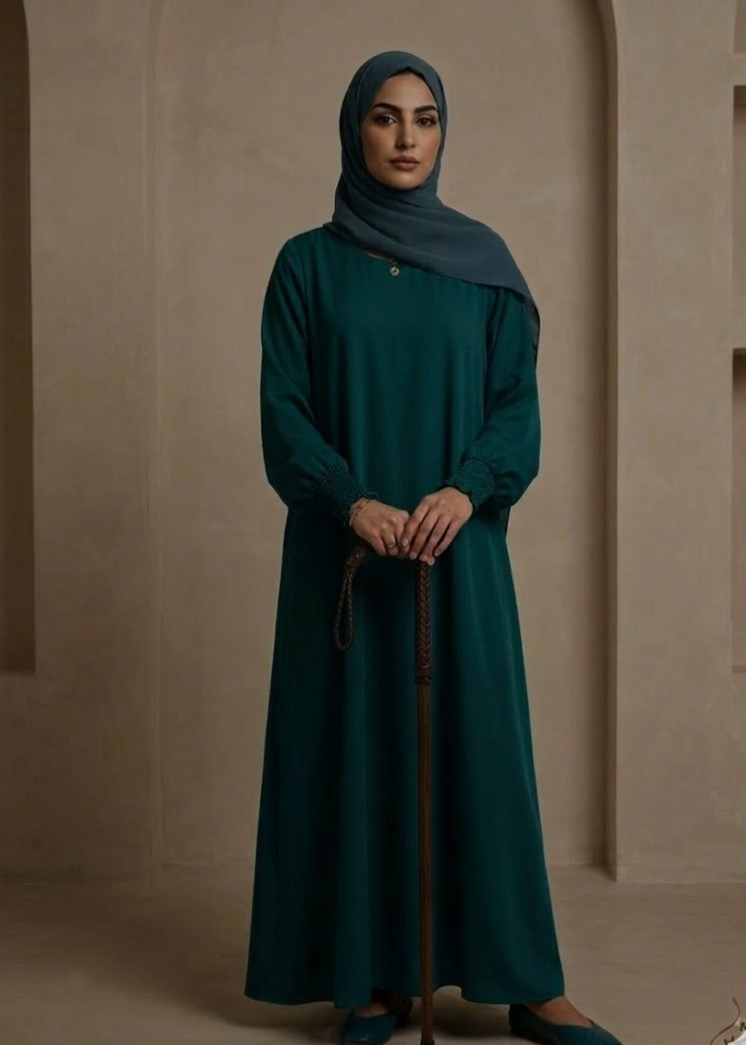 nidha Abaya in Teal