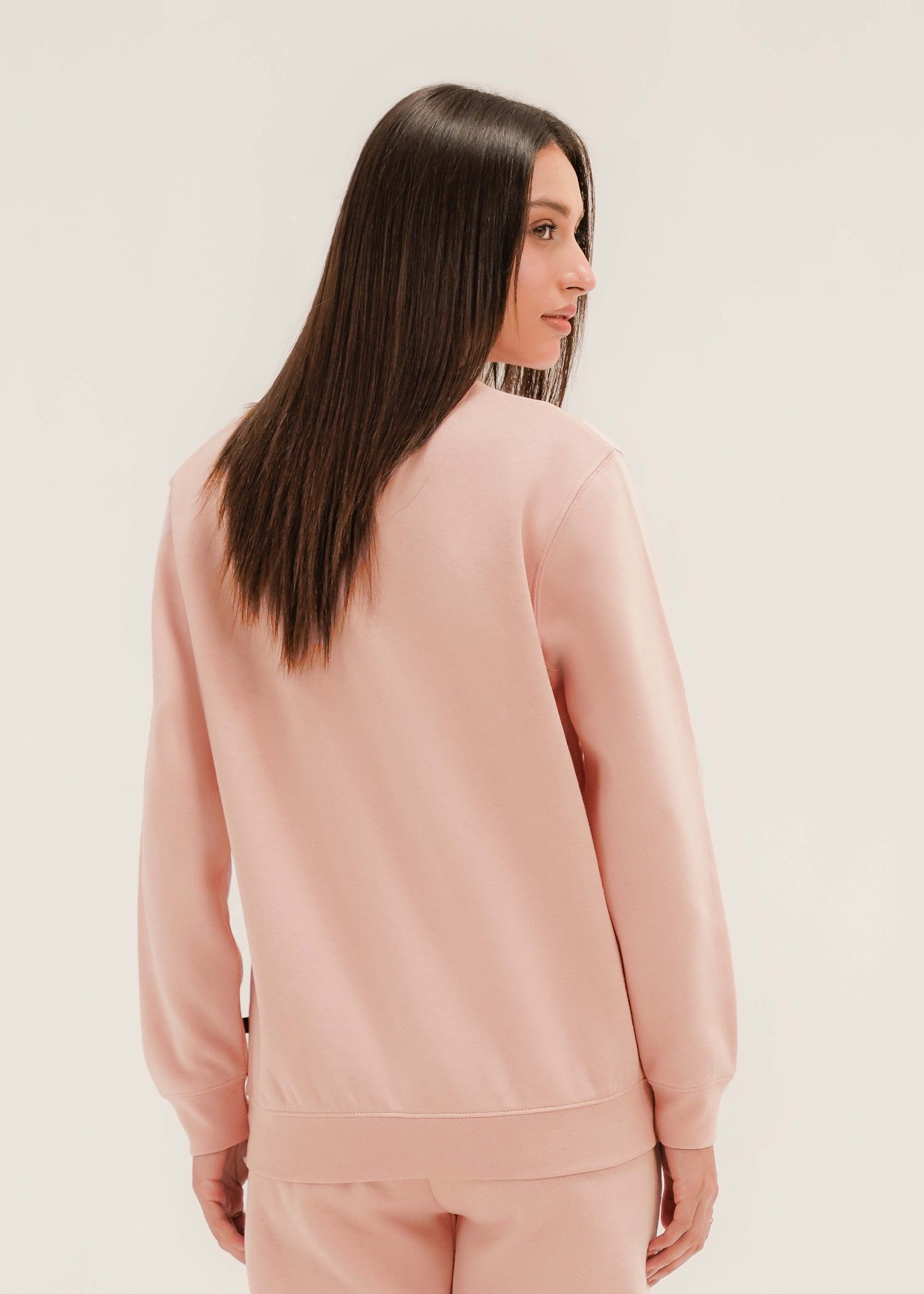 fleece Sweatshirt in Pale pink