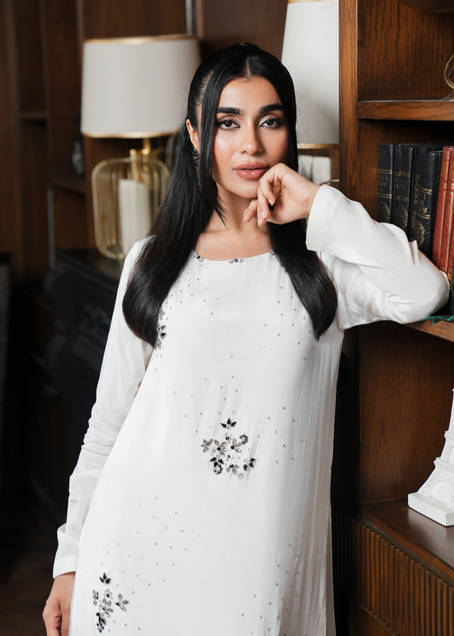 silk Kurti in White