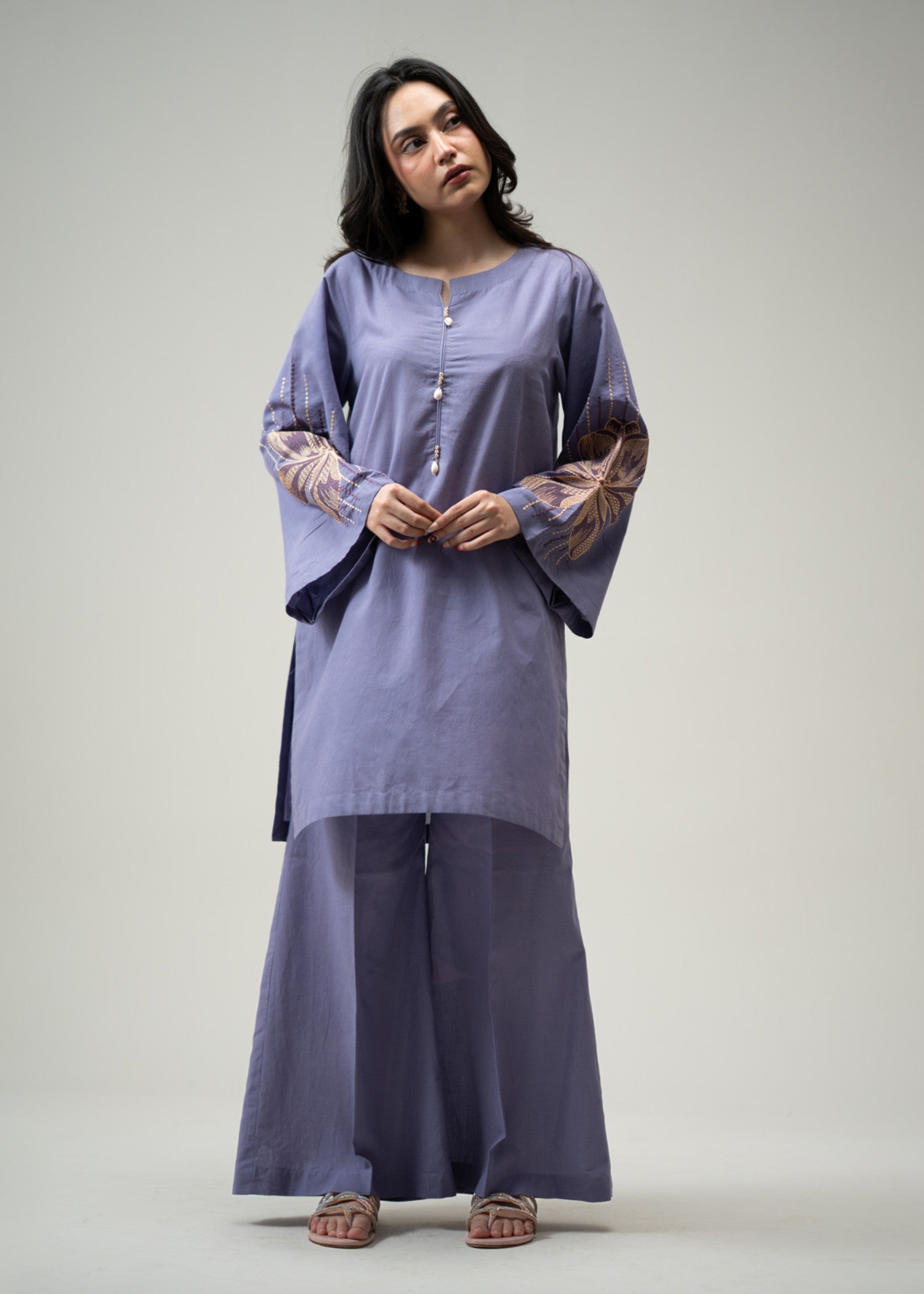 pure cotton Co Ord Sets in Heathered lilac