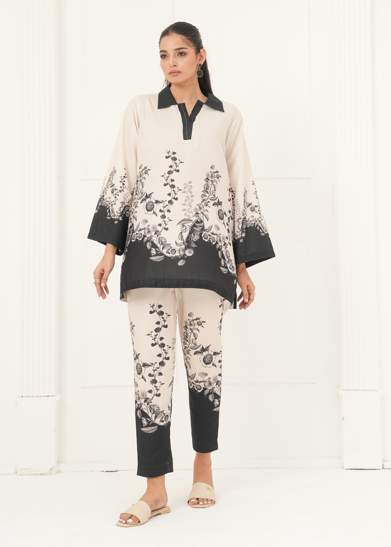 arabic lawn Co Ord Sets in Ivory