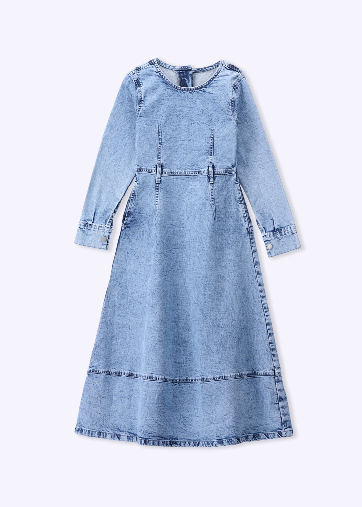 acid-wash denim Dress in Light blue