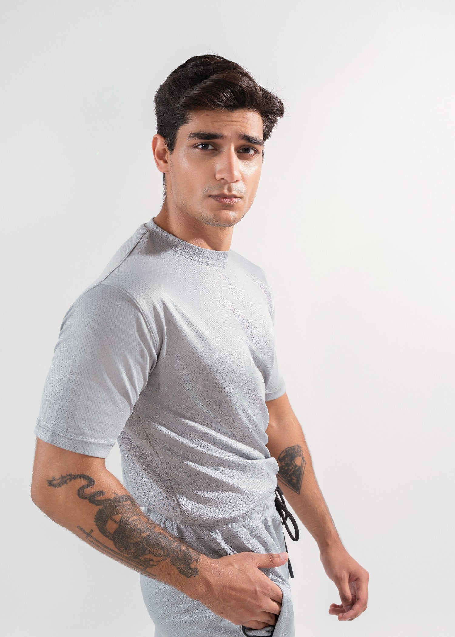 polyester Tracksuit in Light grey