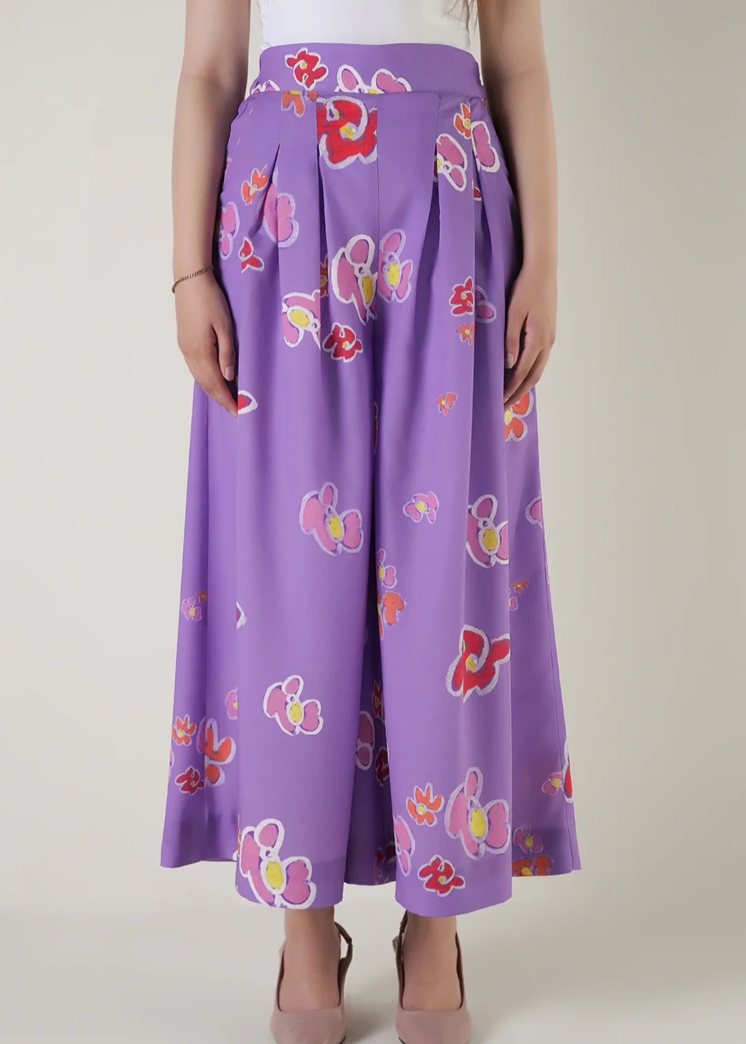 crepe Trousers in Purple