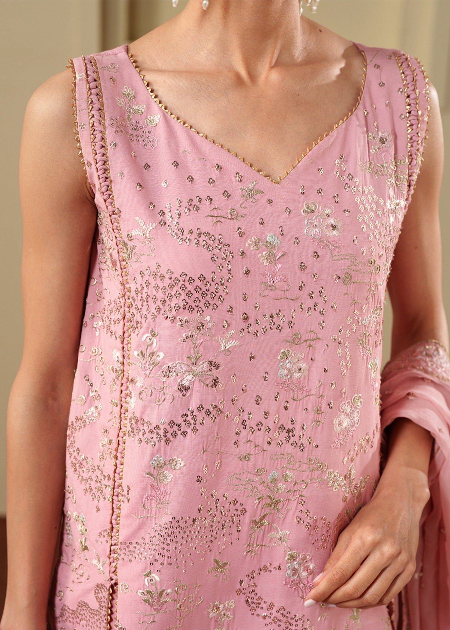 raw silk Kurta Set in Pink