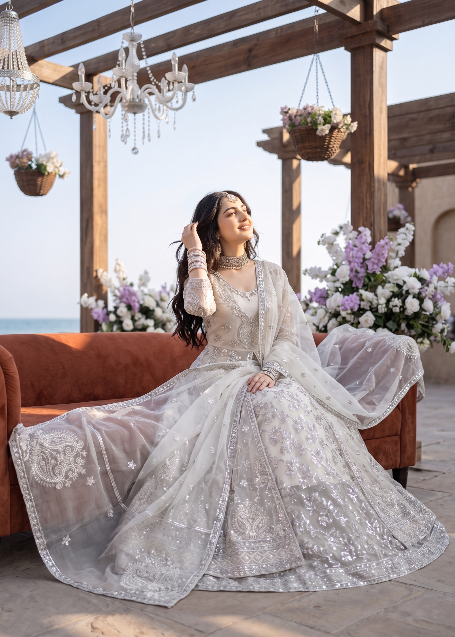 organza Maxi in Ghost white