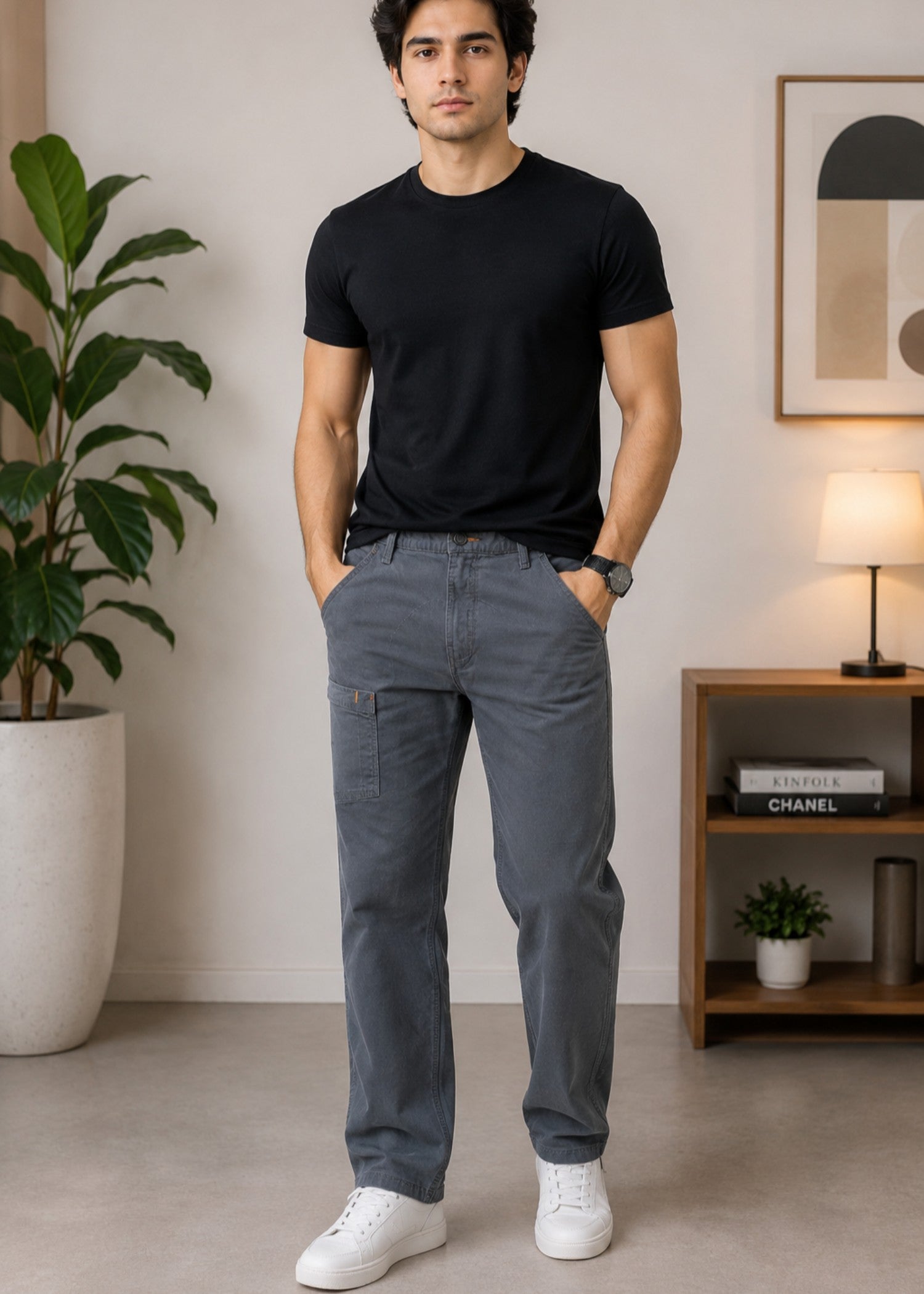 cotton Jeans in Graphite