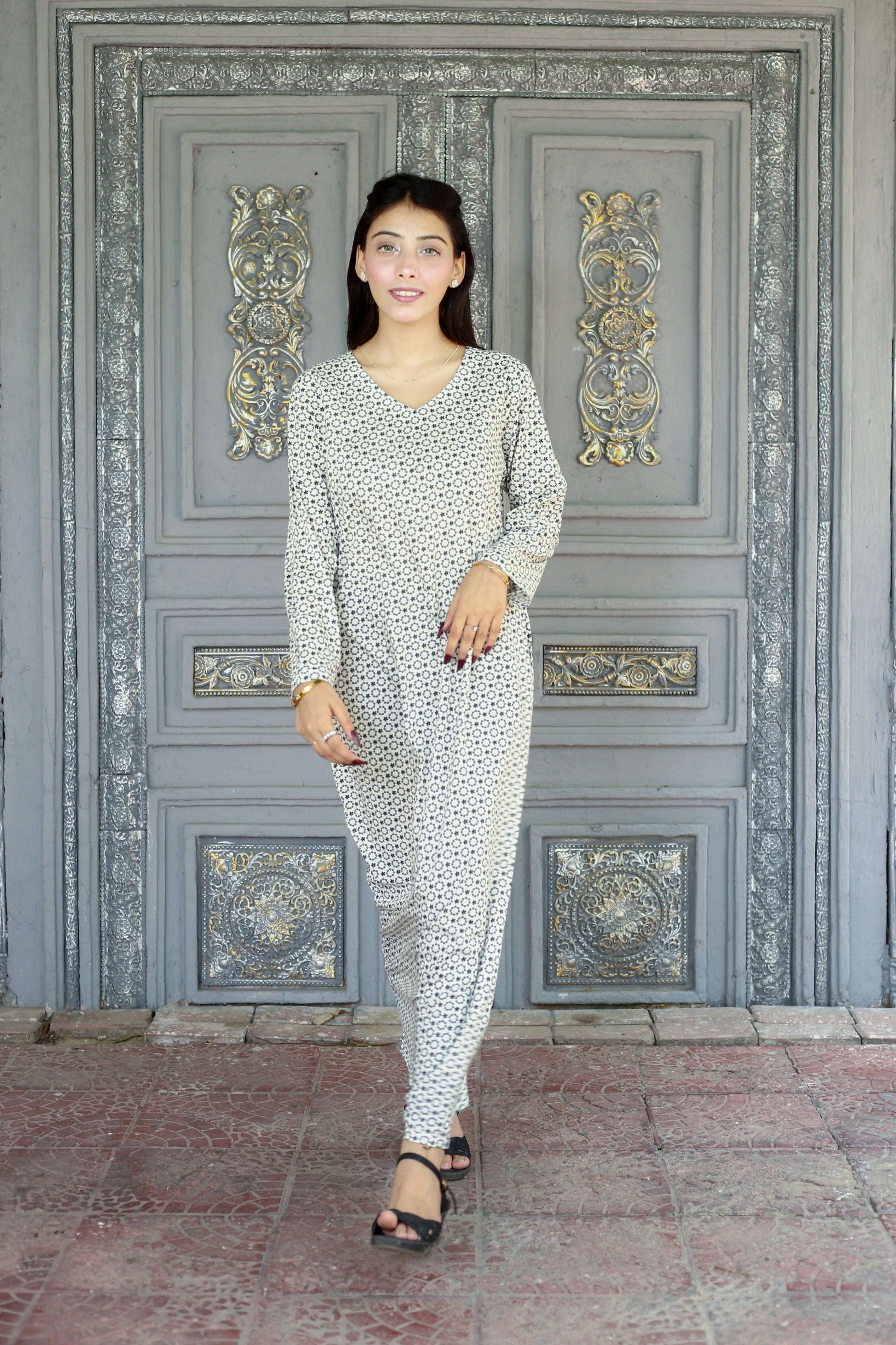 cotton Dress in Silver