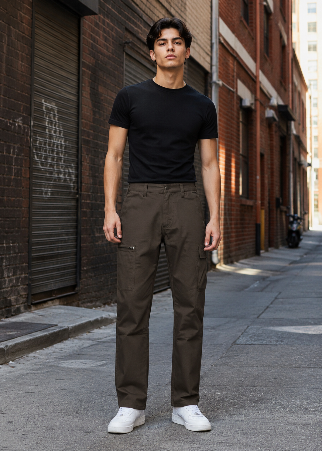 cotton Pants in Dark brown by FLO Nine99