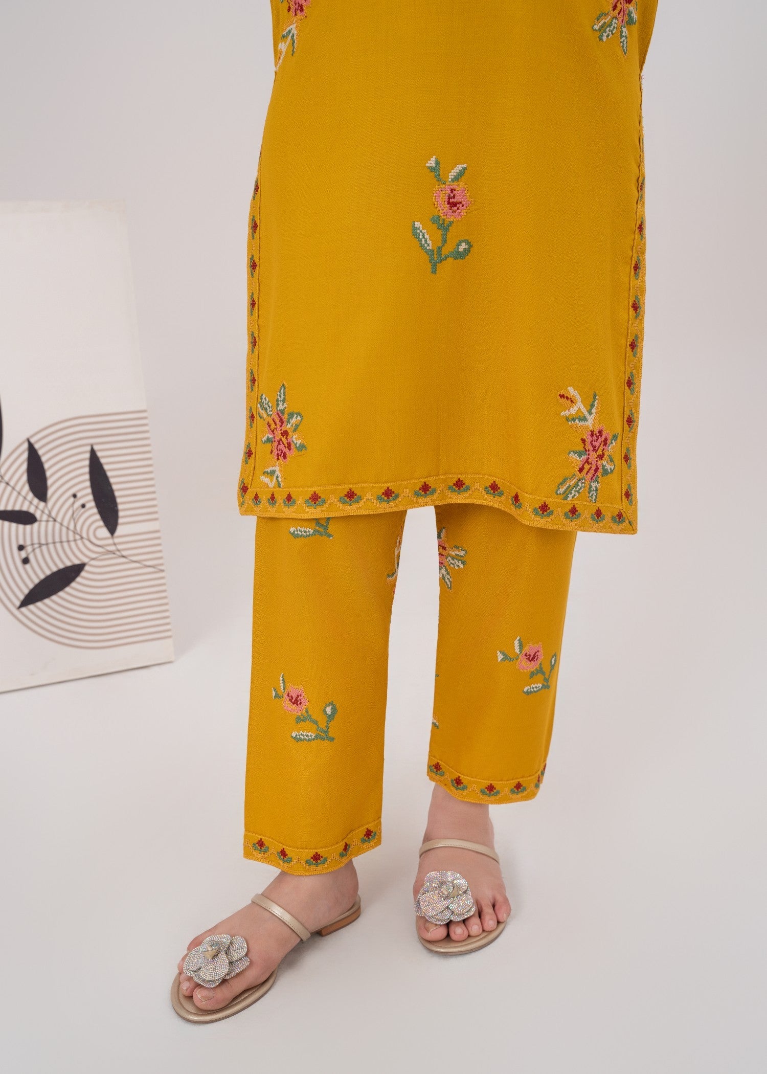 dhanak Co Ord Sets in Mustard