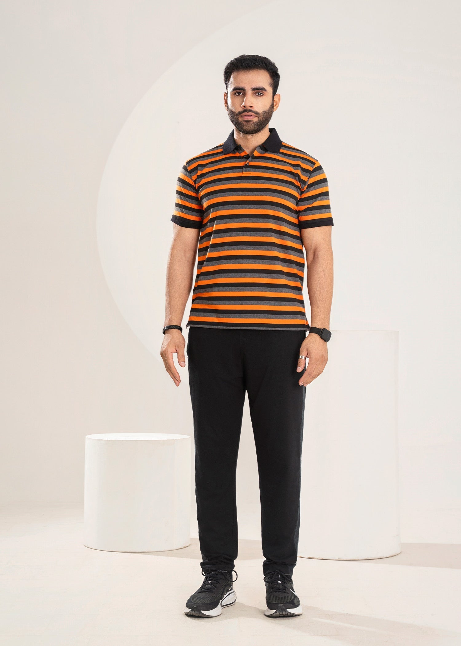cotton Polo Shirt in Orange