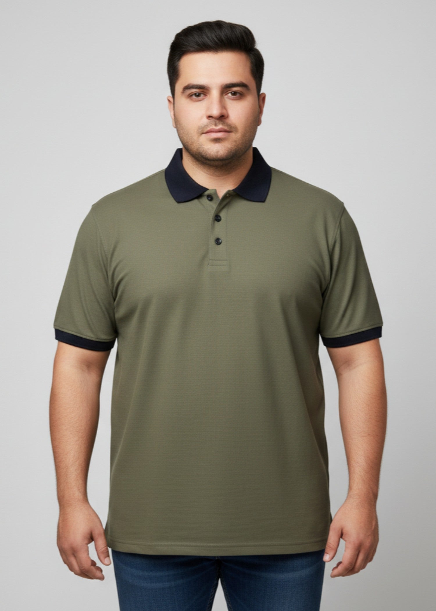 cotton pique Polo Shirt in Army green