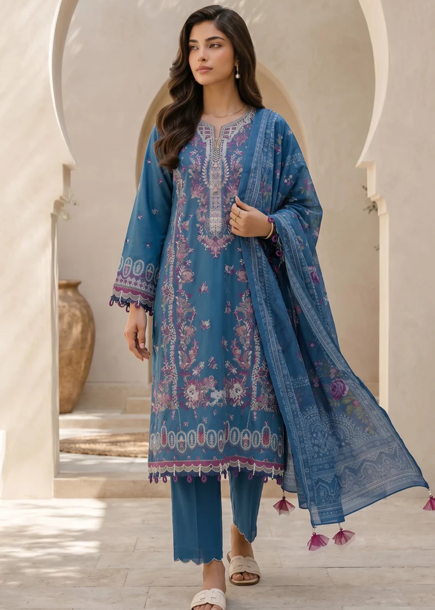 lawn Unstitched in Blue